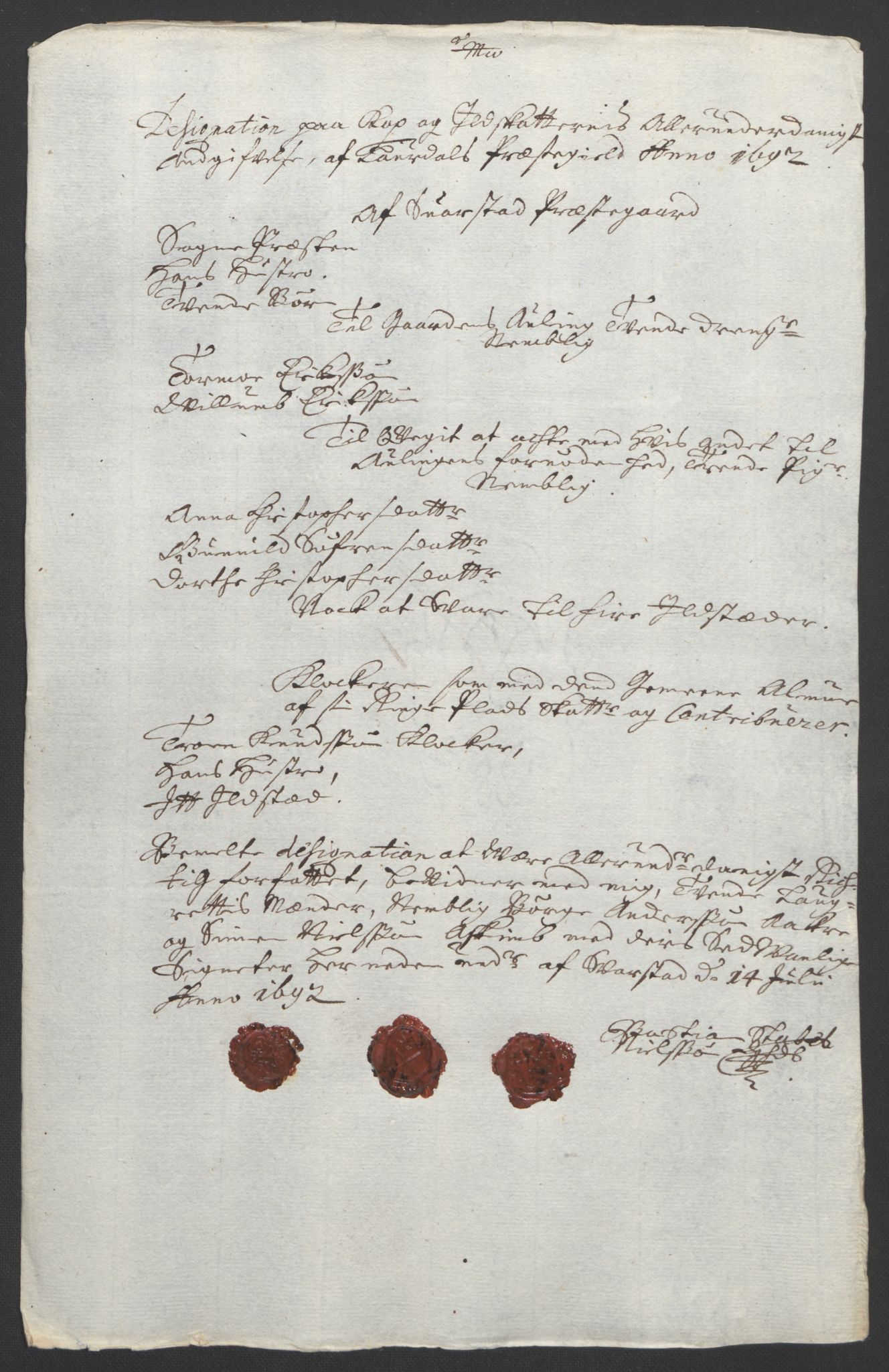 Rentekammeret inntil 1814, Reviderte regnskaper, Fogderegnskap, AV/RA-EA-4092/R32/L1865: Fogderegnskap Jarlsberg grevskap, 1692, p. 284