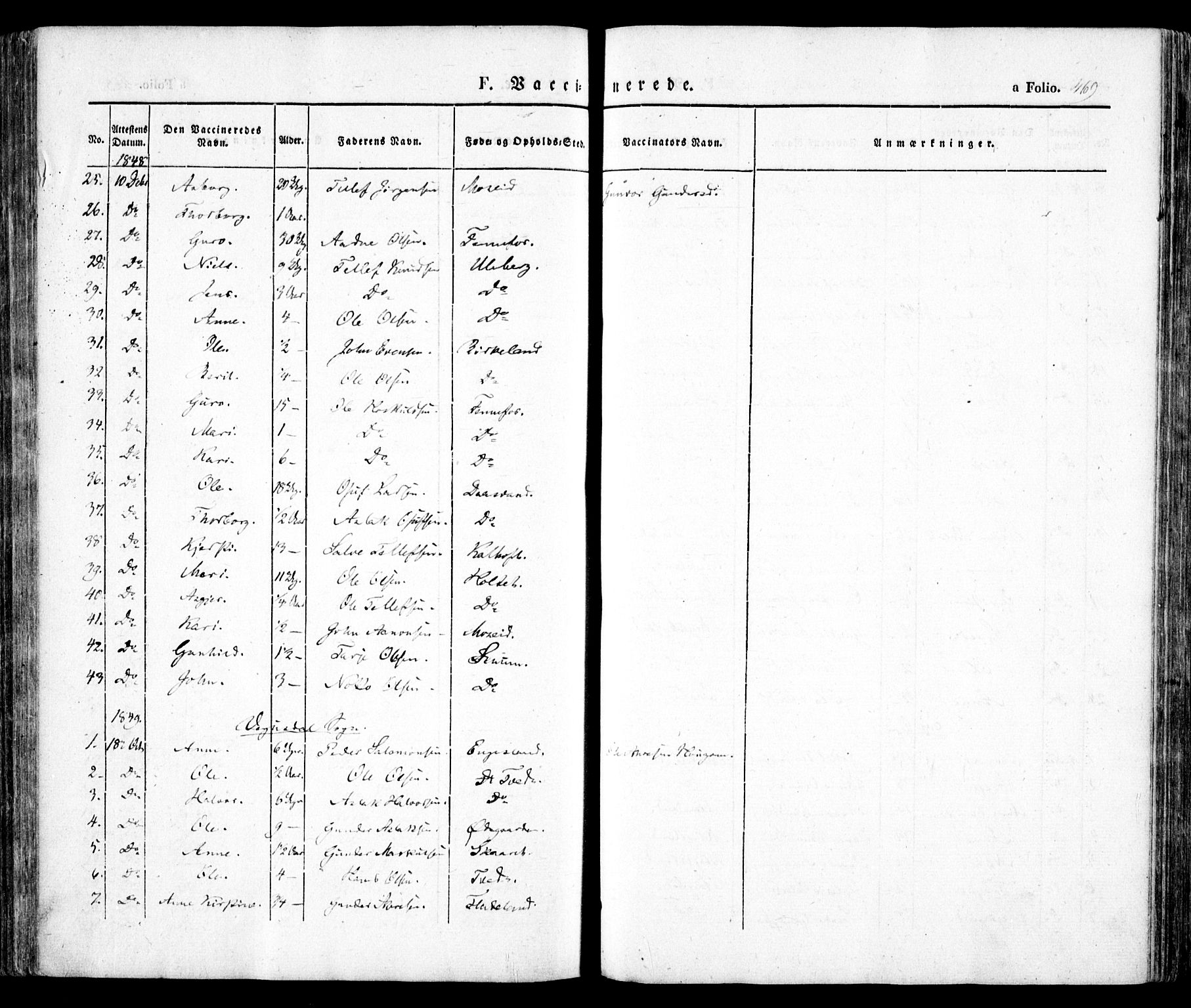 Evje sokneprestkontor, SAK/1111-0008/F/Fa/Faa/L0005: Parish register (official) no. A 5, 1843-1865, p. 469