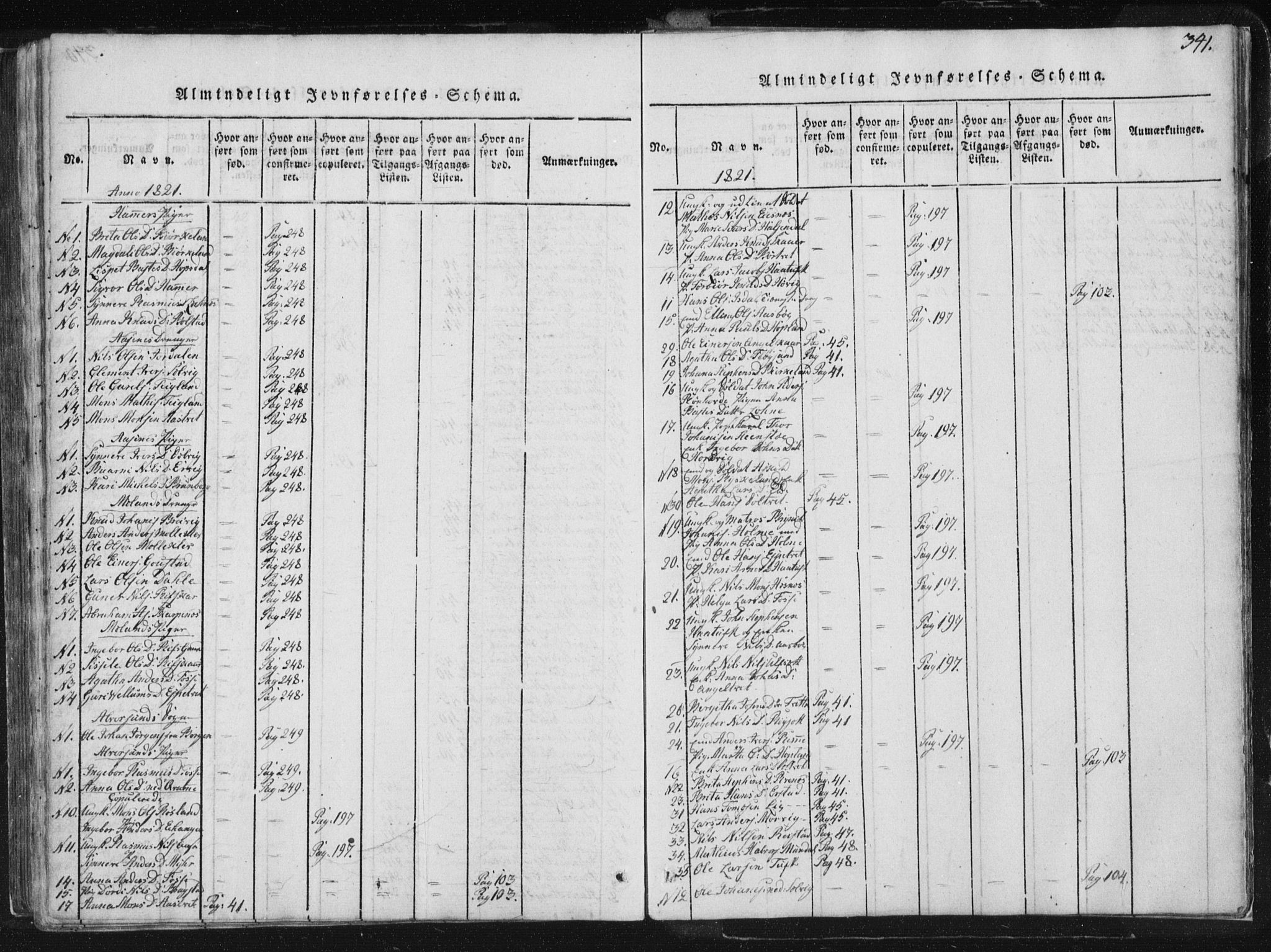 Hamre sokneprestembete, AV/SAB-A-75501/H/Ha/Haa/Haaa/L0010: Parish register (official) no. A 10, 1816-1826, p. 341