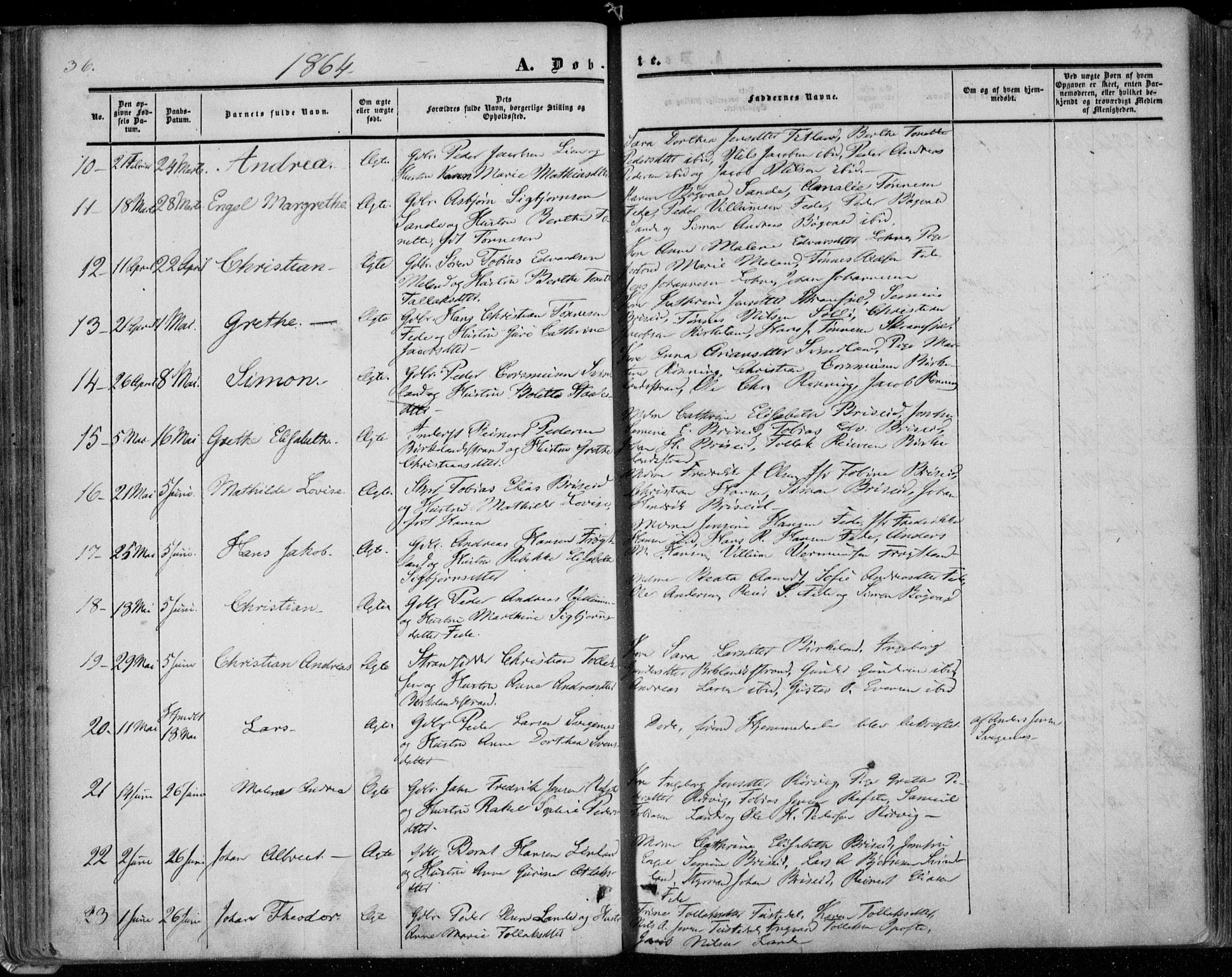 Kvinesdal sokneprestkontor, SAK/1111-0026/F/Fa/Faa/L0002: Parish register (official) no. A 2, 1850-1876, p. 46