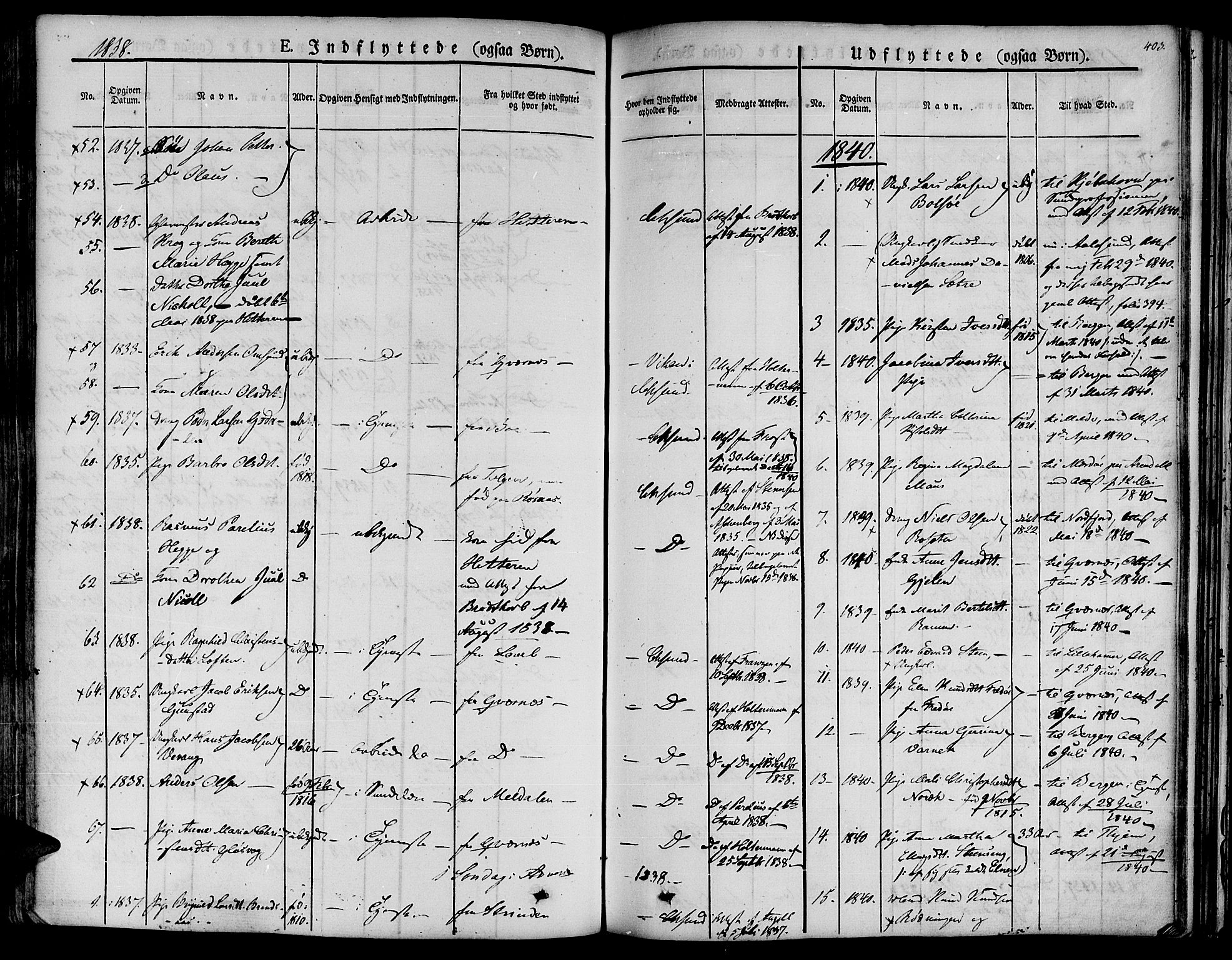 Ministerialprotokoller, klokkerbøker og fødselsregistre - Møre og Romsdal, SAT/A-1454/572/L0843: Parish register (official) no. 572A06, 1832-1842, p. 403