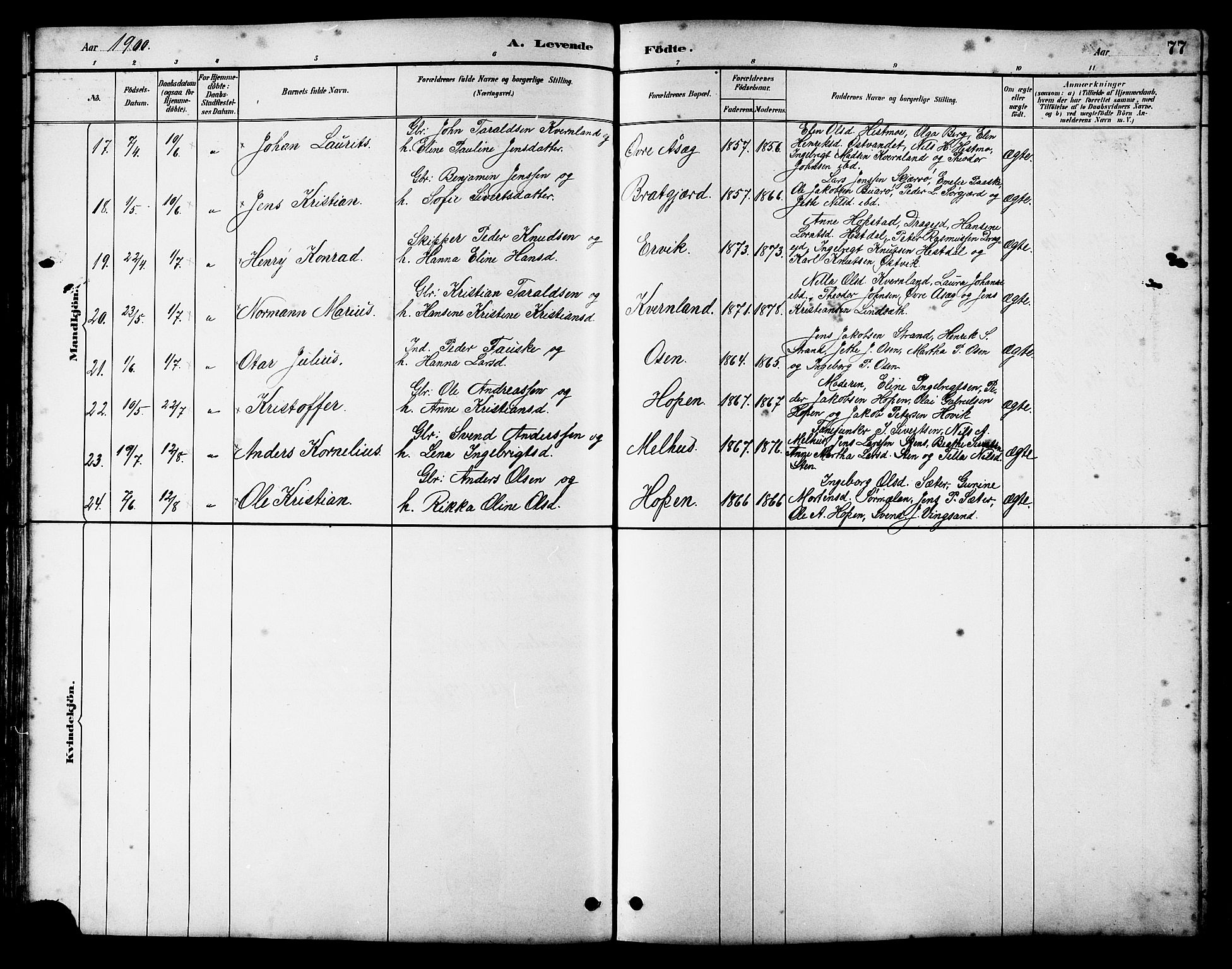 Ministerialprotokoller, klokkerbøker og fødselsregistre - Sør-Trøndelag, AV/SAT-A-1456/658/L0726: Parish register (copy) no. 658C02, 1883-1908, p. 77