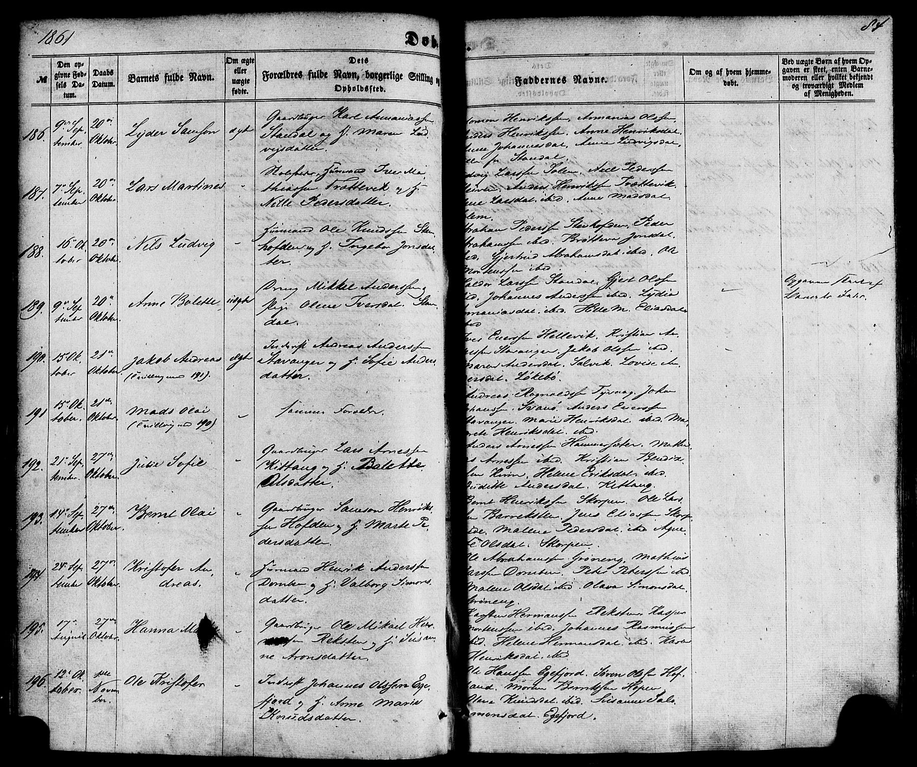 Kinn sokneprestembete, SAB/A-80801/H/Haa/Haaa/L0006: Parish register (official) no. A 6, 1857-1885, p. 84