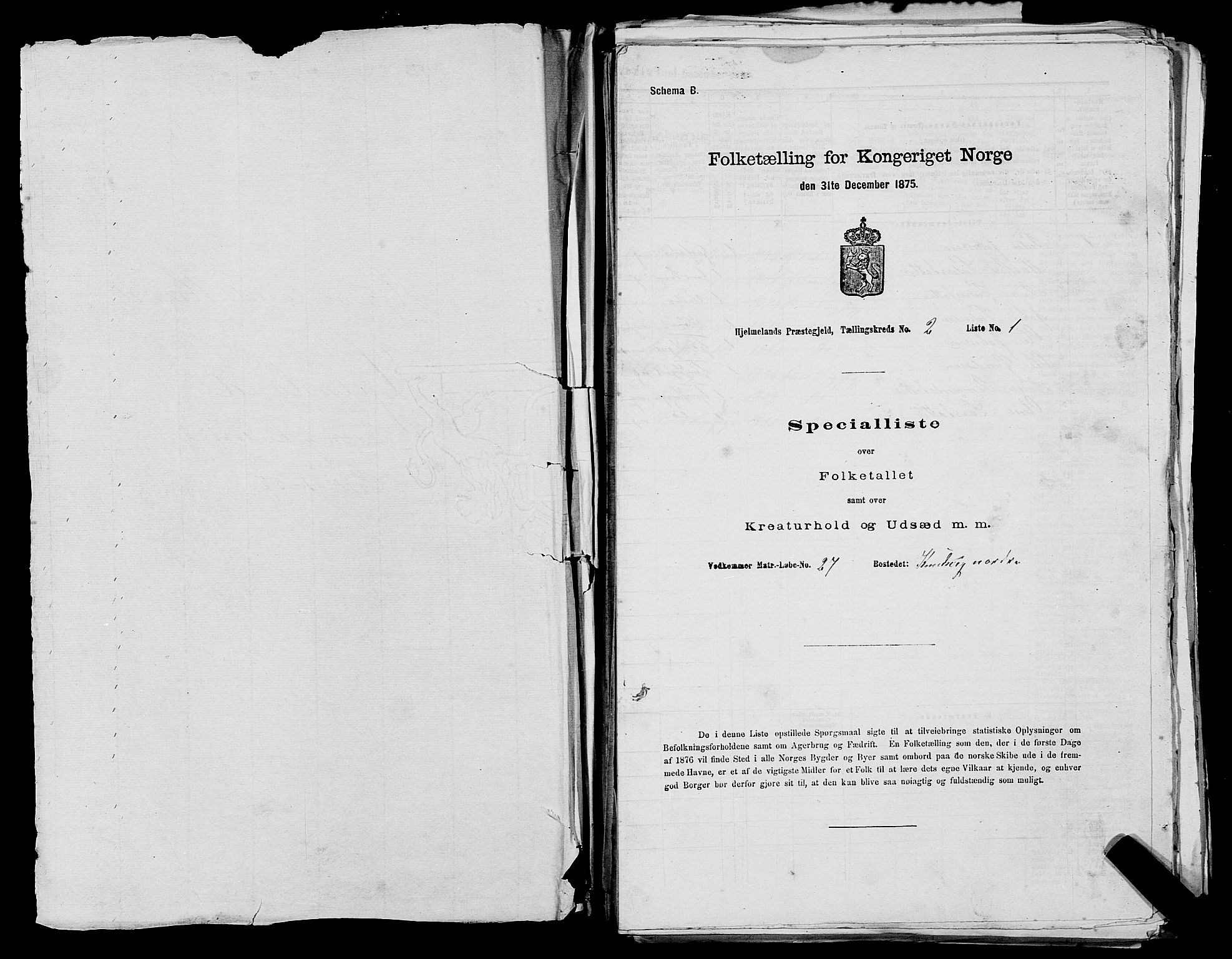 SAST, 1875 census for 1133P Hjelmeland, 1875, p. 199