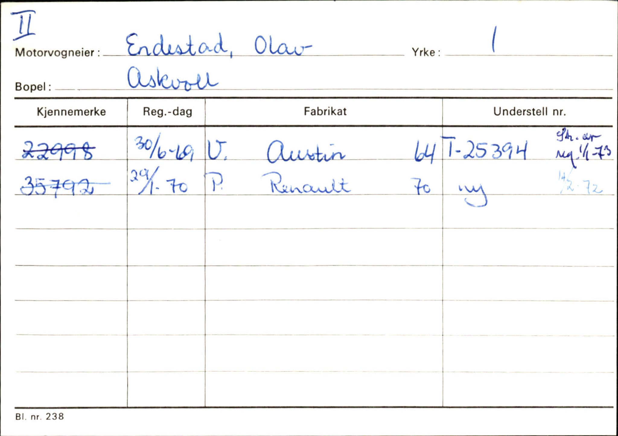 Statens vegvesen, Sogn og Fjordane vegkontor, AV/SAB-A-5301/4/F/L0132: Eigarregister Askvoll A-Å. Balestrand A-Å, 1945-1975, p. 219