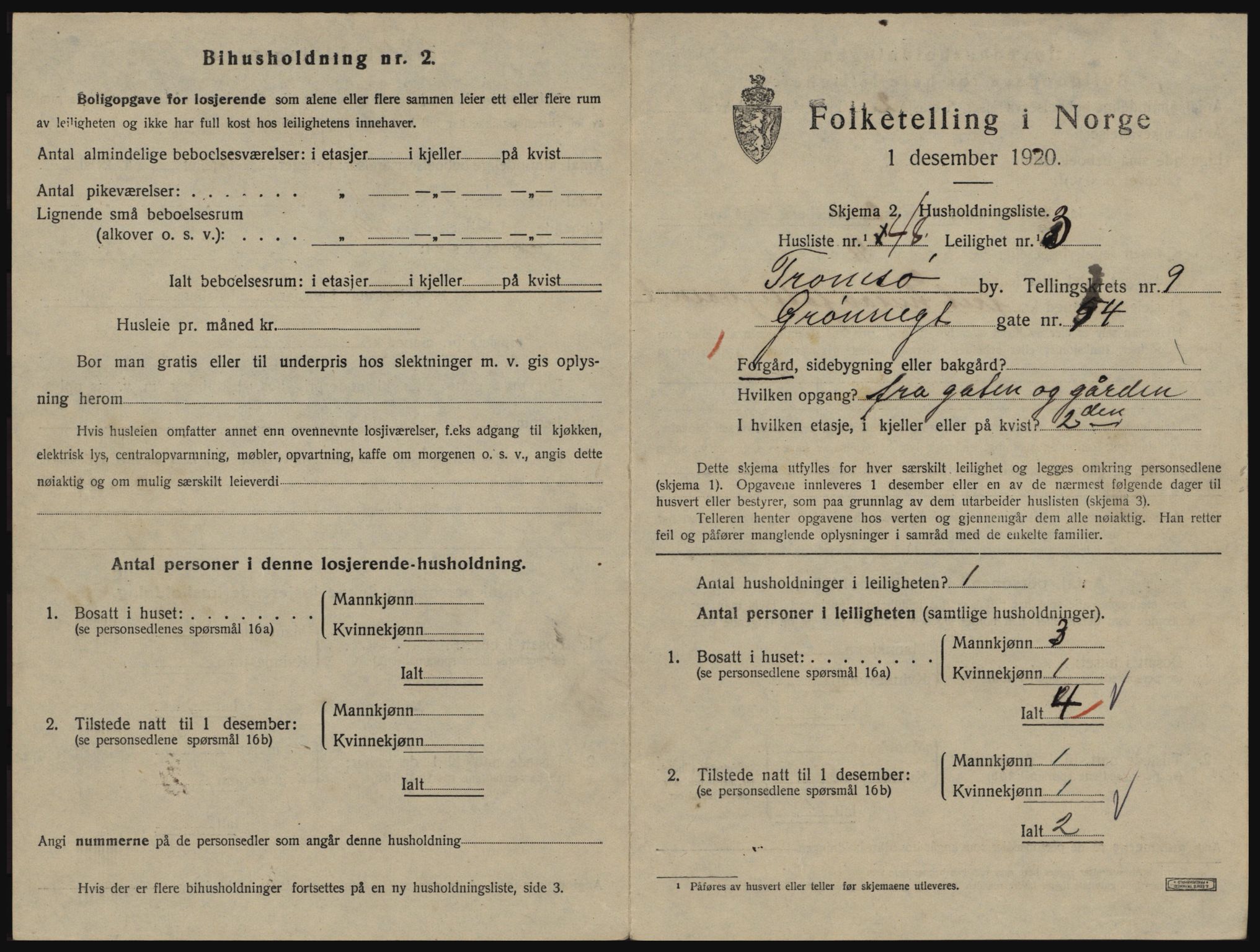 SATØ, 1920 census for Tromsø, 1920, p. 5013