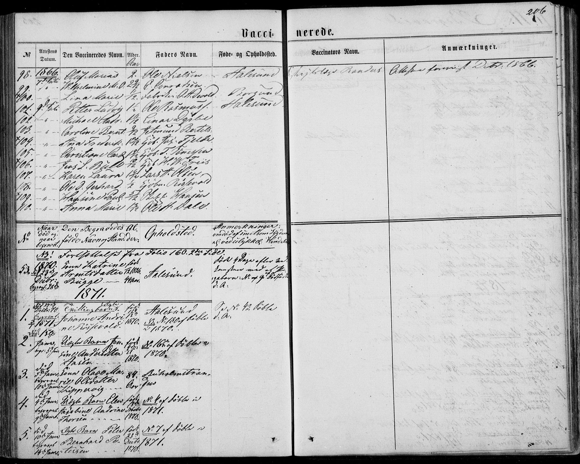 Ministerialprotokoller, klokkerbøker og fødselsregistre - Møre og Romsdal, AV/SAT-A-1454/529/L0452: Parish register (official) no. 529A02, 1864-1871, p. 206