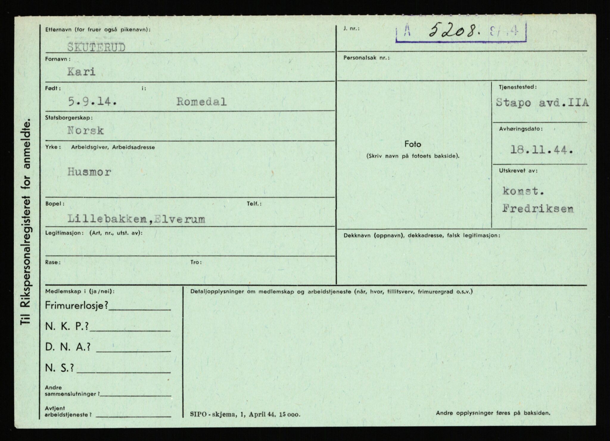 Statspolitiet - Hovedkontoret / Osloavdelingen, AV/RA-S-1329/C/Ca/L0014: Seterlien - Svartås, 1943-1945, p. 1575