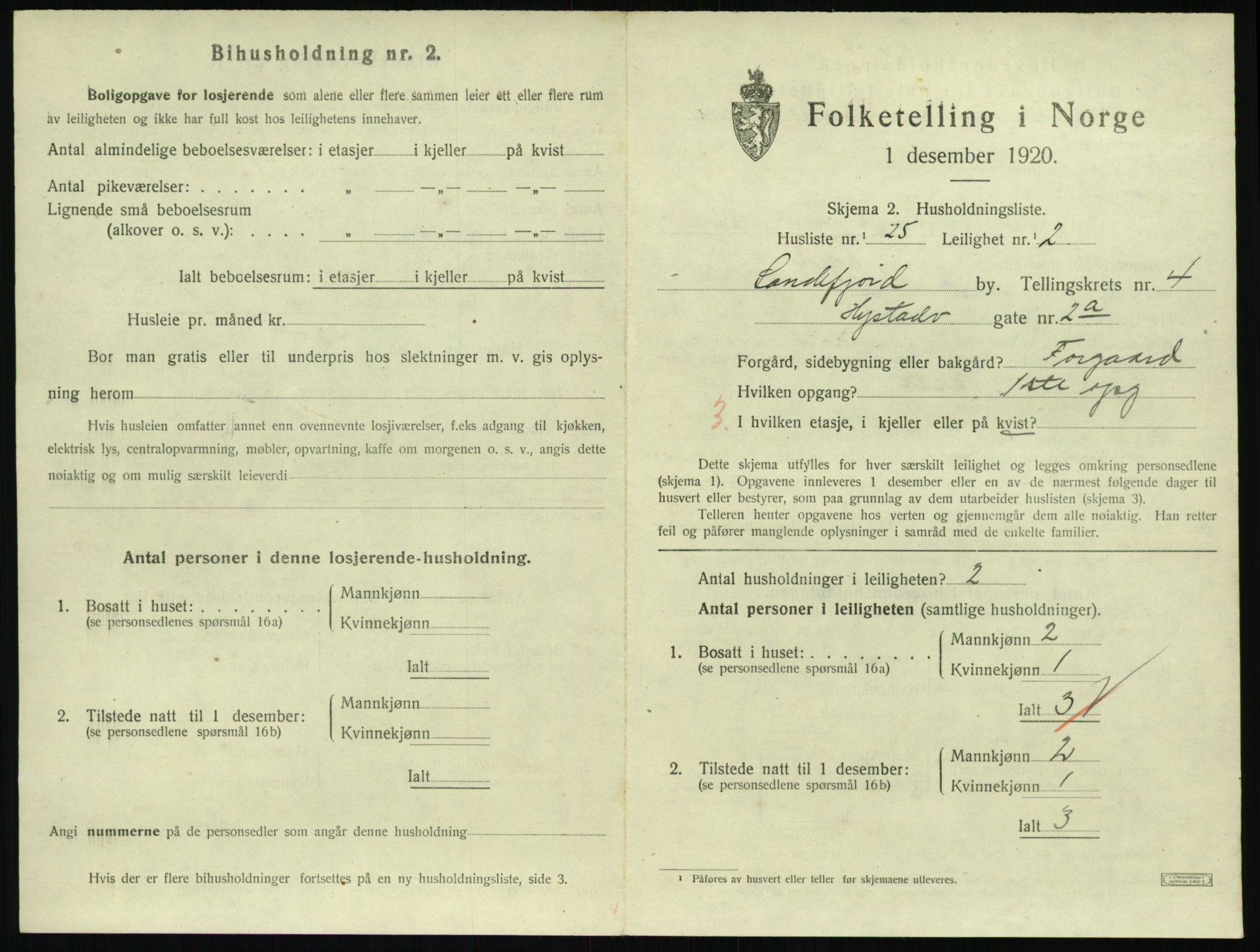 SAKO, 1920 census for Sandefjord, 1920, p. 2300