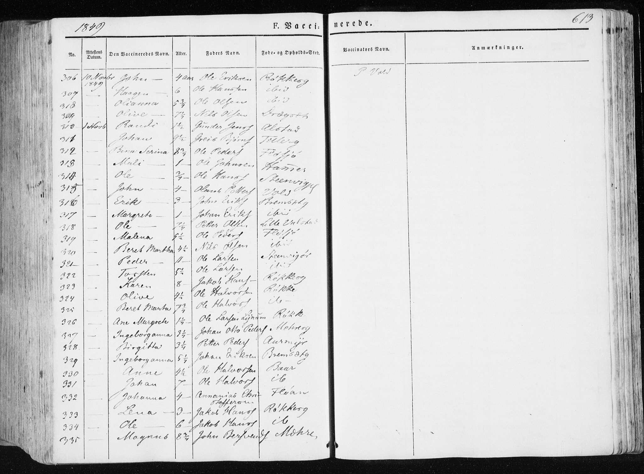 Ministerialprotokoller, klokkerbøker og fødselsregistre - Nord-Trøndelag, AV/SAT-A-1458/709/L0074: Parish register (official) no. 709A14, 1845-1858, p. 613