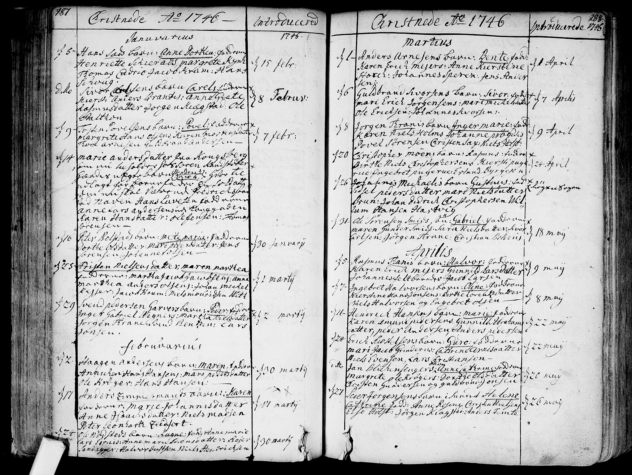 Bragernes kirkebøker, AV/SAKO-A-6/F/Fa/L0004: Parish register (official) no. I 4, 1734-1759, p. 187-188