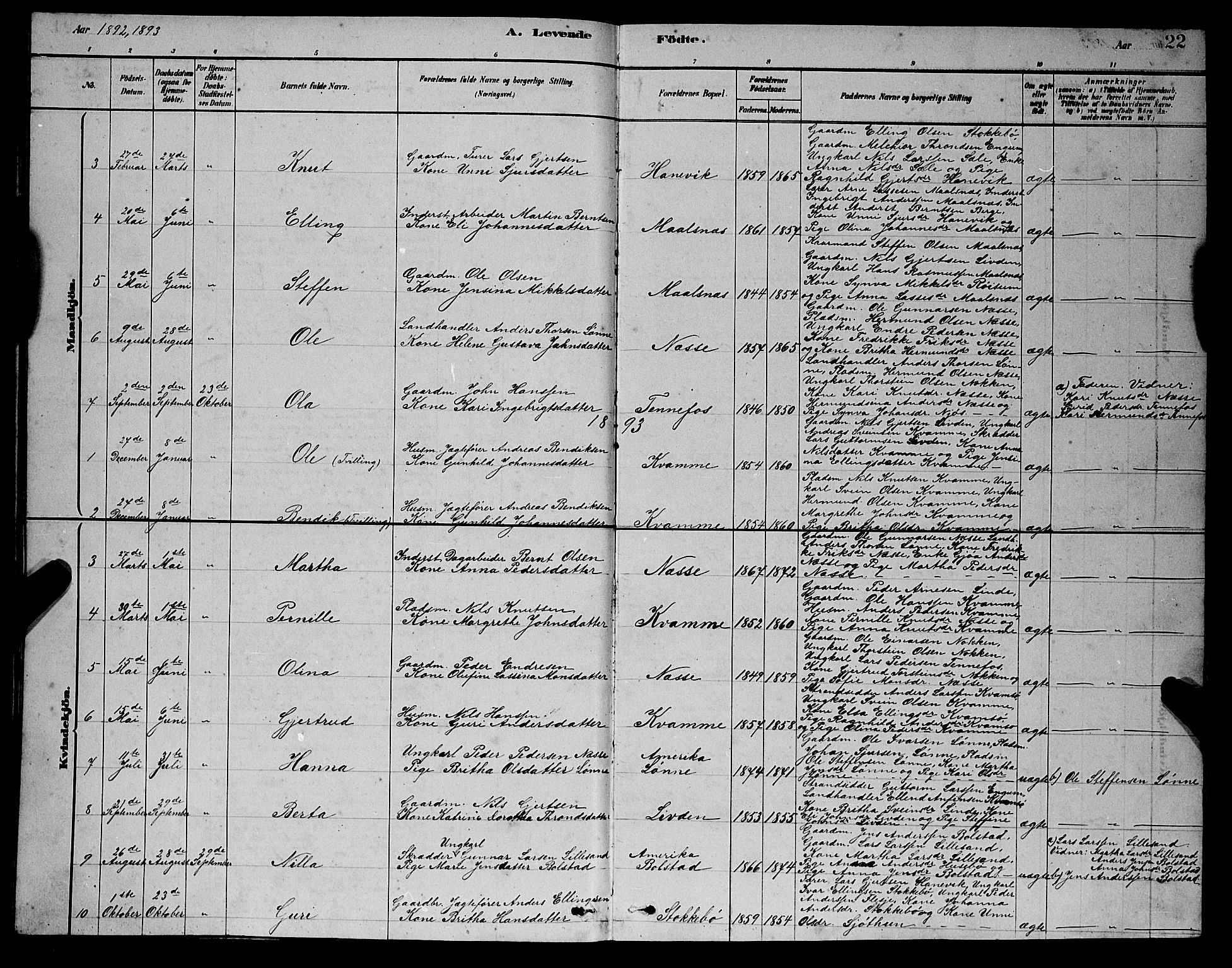 Balestrand sokneprestembete, AV/SAB-A-79601/H/Hab/Habc/L0002: Parish register (copy) no. C 2, 1878-1895, p. 22