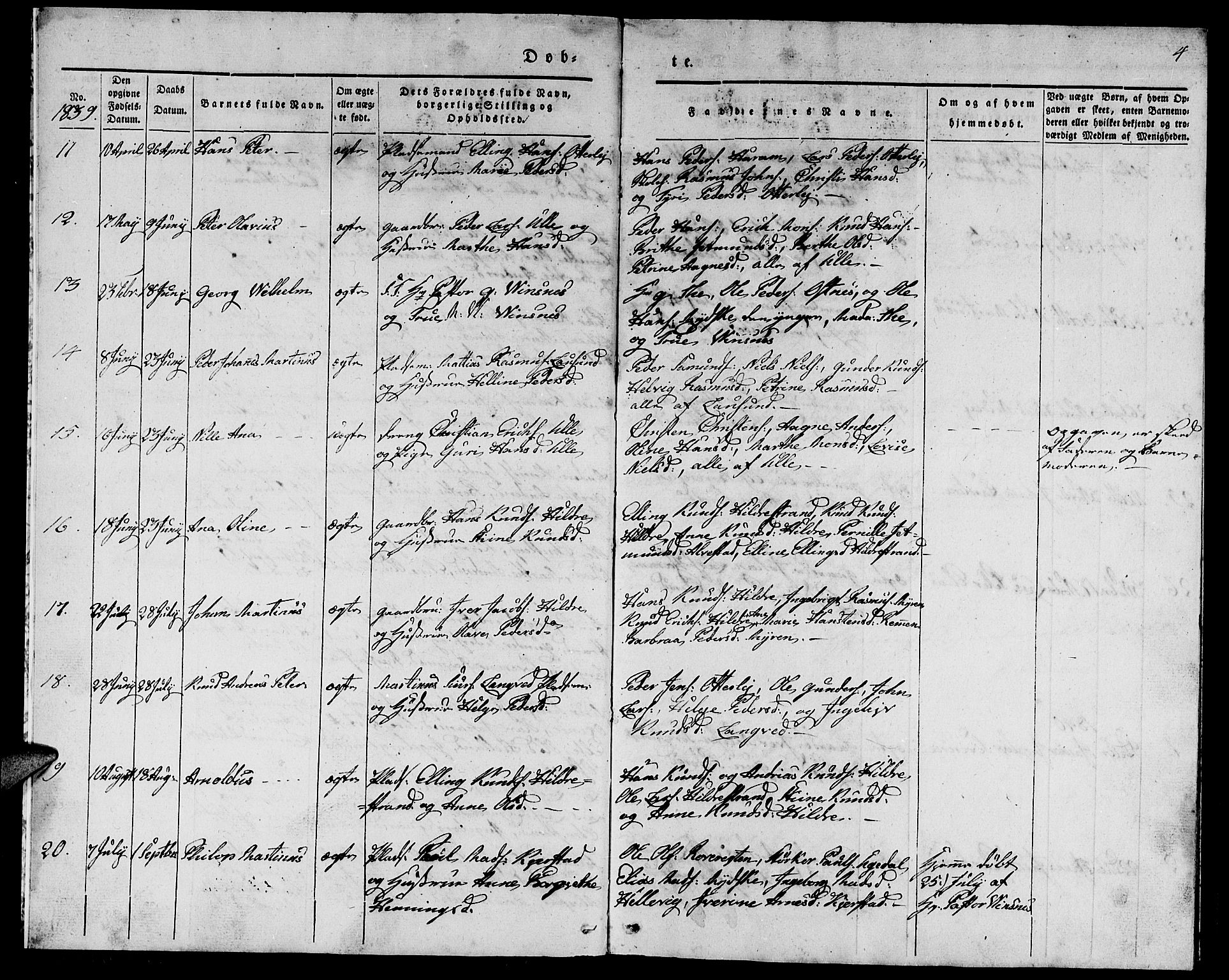 Ministerialprotokoller, klokkerbøker og fødselsregistre - Møre og Romsdal, AV/SAT-A-1454/536/L0507: Parish register (copy) no. 536C02, 1839-1859, p. 4