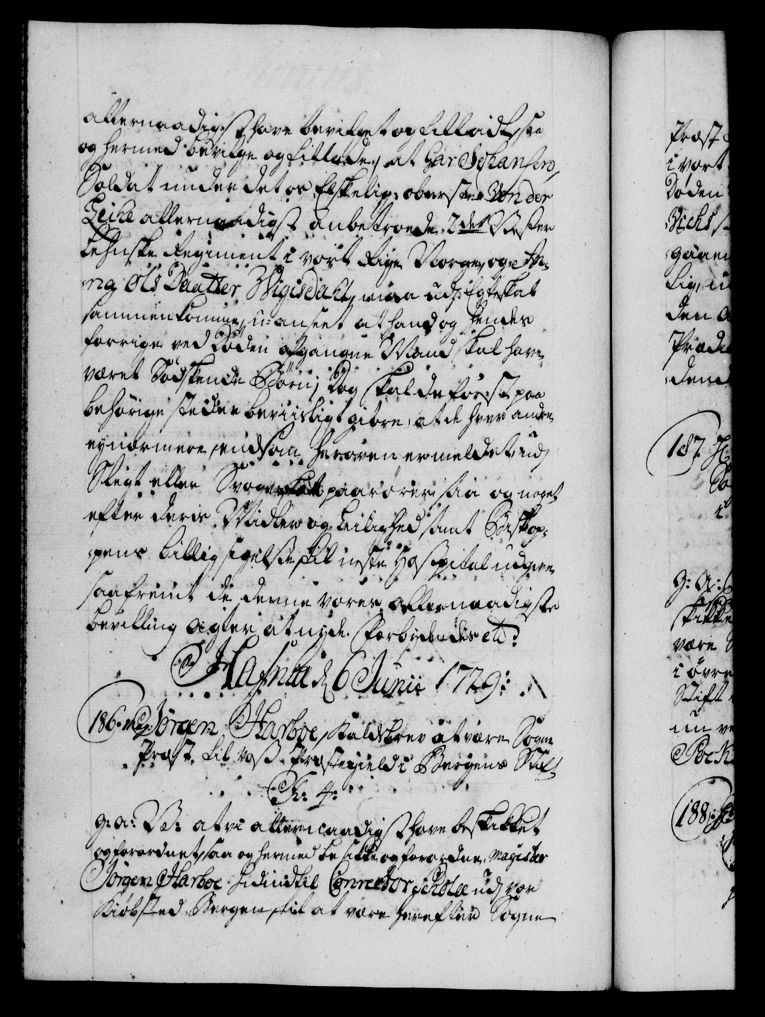 Danske Kanselli 1572-1799, AV/RA-EA-3023/F/Fc/Fca/Fcaa/L0026: Norske registre, 1729-1730, p. 143b