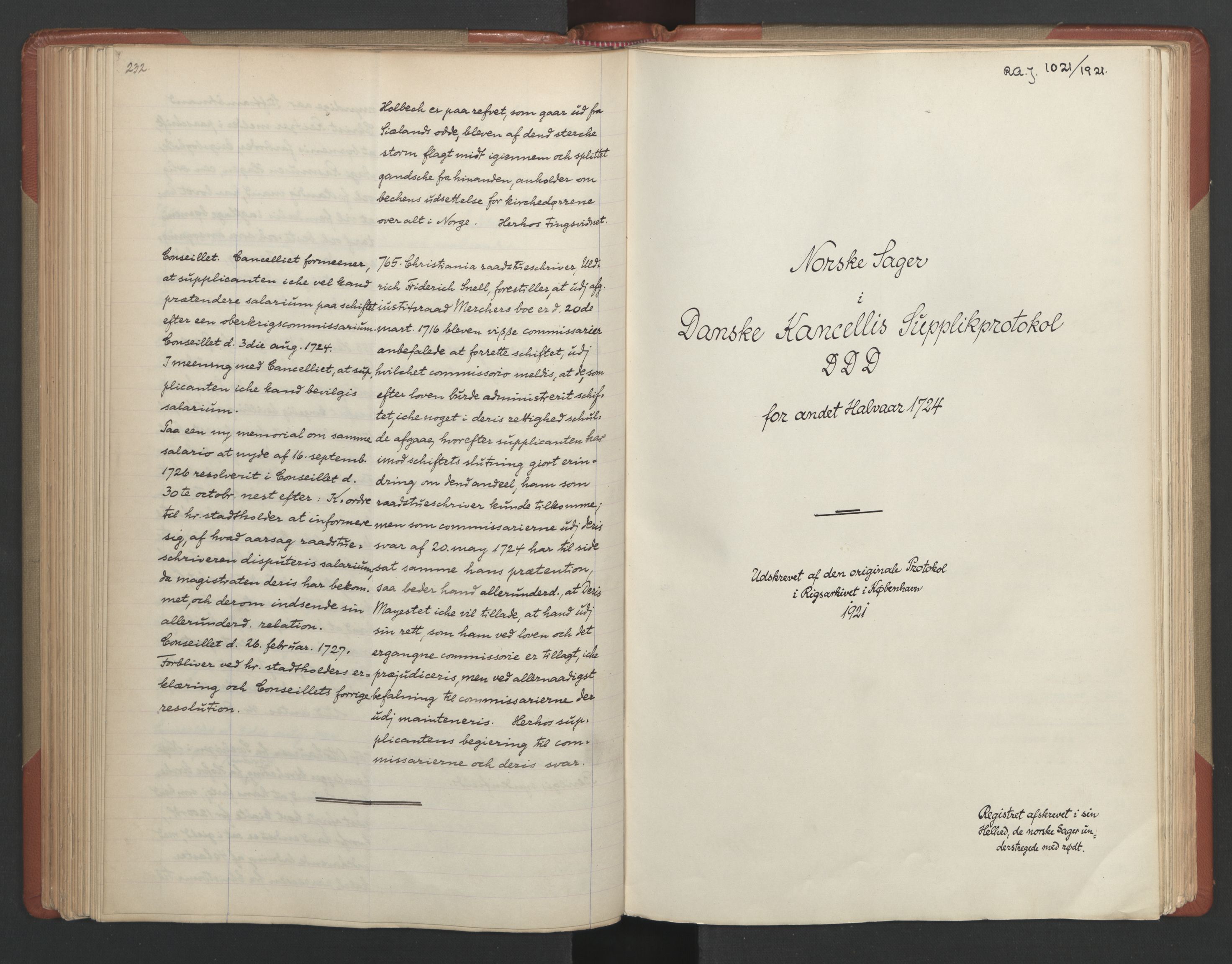 Avskriftsamlingen, AV/RA-EA-4022/F/Fa/L0087: Supplikker, 1724, p. 122