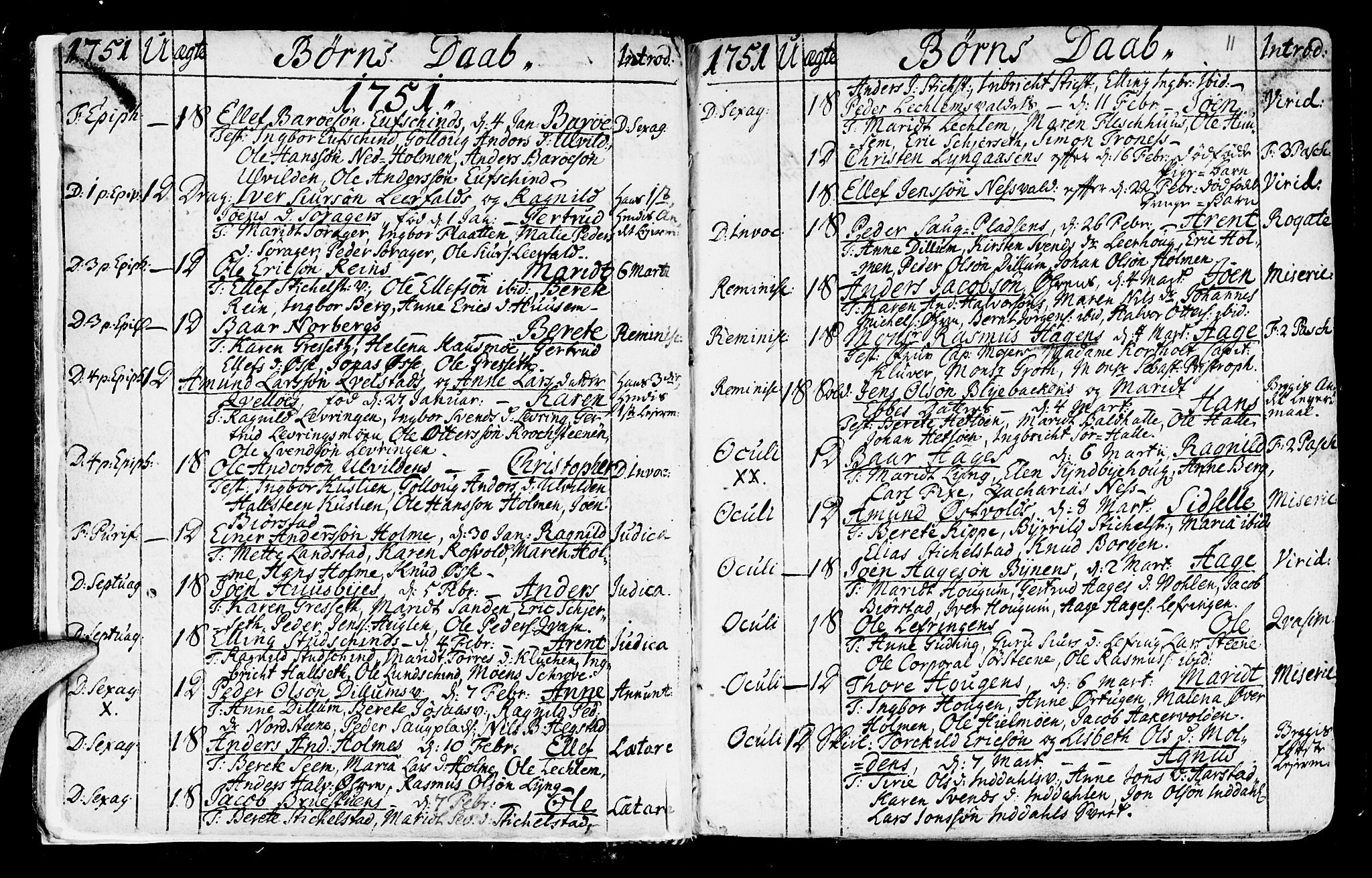 Ministerialprotokoller, klokkerbøker og fødselsregistre - Nord-Trøndelag, SAT/A-1458/723/L0231: Parish register (official) no. 723A02, 1748-1780, p. 11