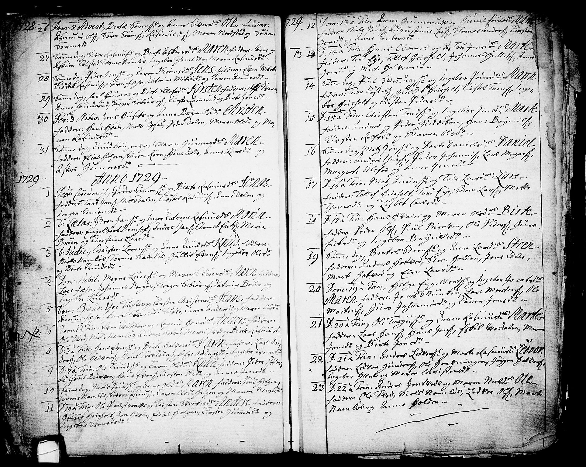 Holla kirkebøker, SAKO/A-272/F/Fa/L0001: Parish register (official) no. 1, 1717-1779, p. 16