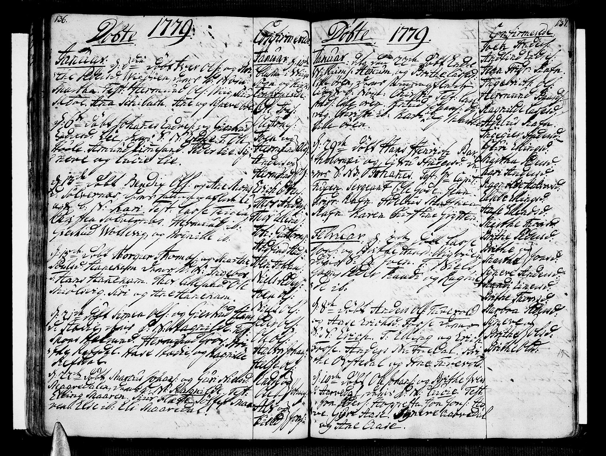 Vik sokneprestembete, AV/SAB-A-81501/H/Haa/Haaa/L0004: Parish register (official) no. A 4, 1772-1783, p. 136-137