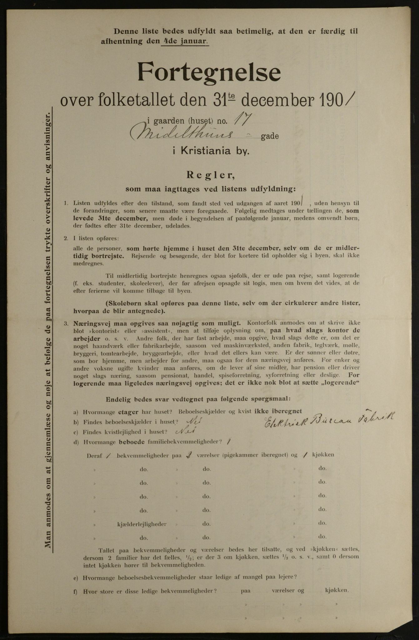 OBA, Municipal Census 1901 for Kristiania, 1901, p. 10063