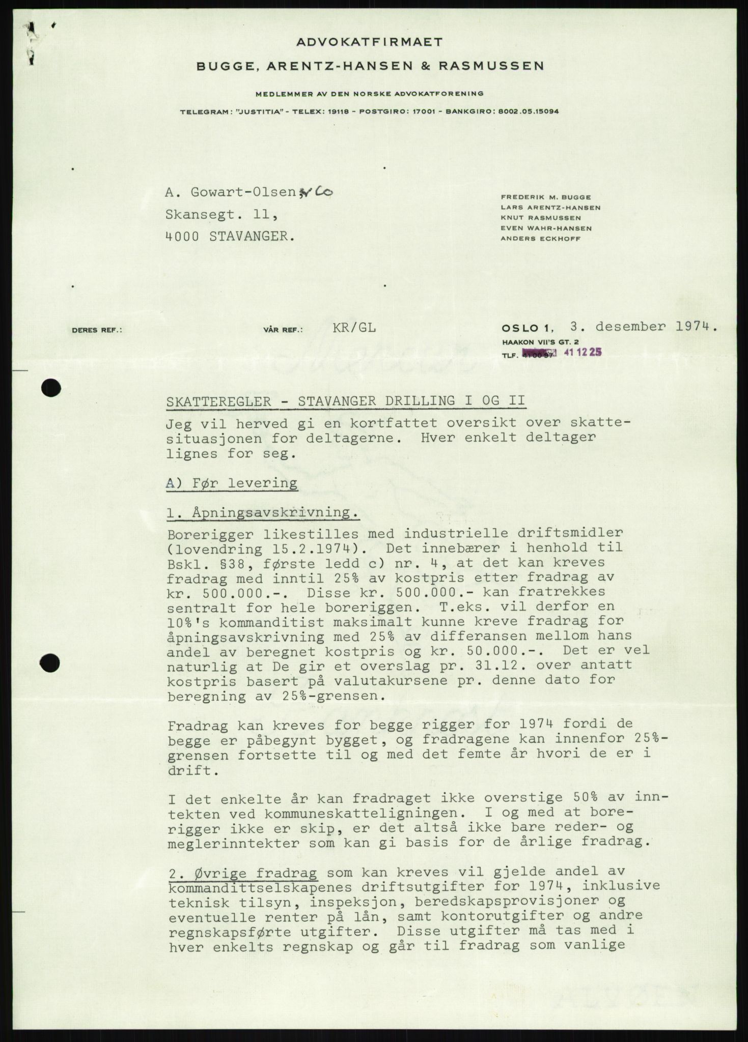 Pa 1503 - Stavanger Drilling AS, AV/SAST-A-101906/D/L0006: Korrespondanse og saksdokumenter, 1974-1984, p. 579