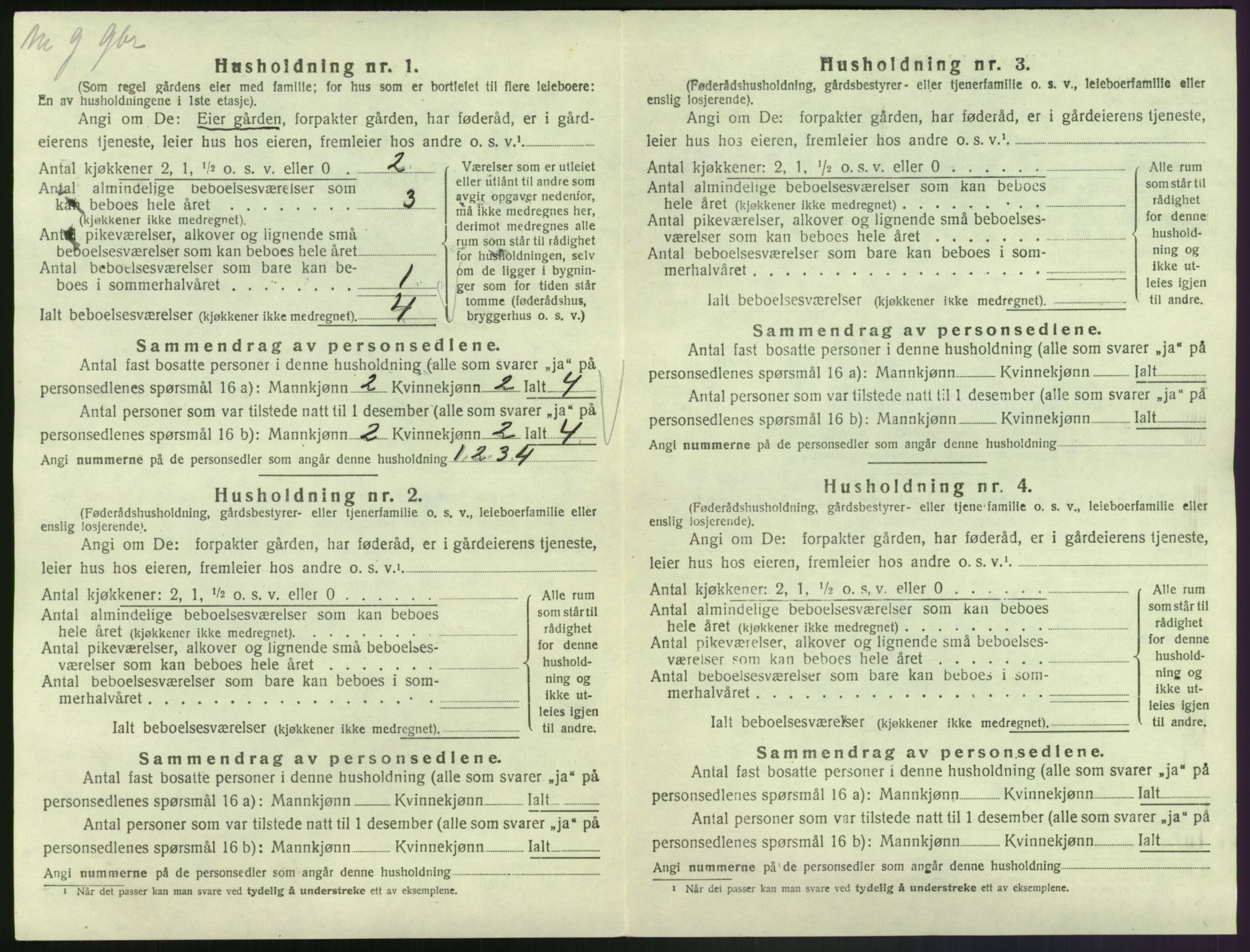 SAK, 1920 census for Laudal, 1920, p. 33