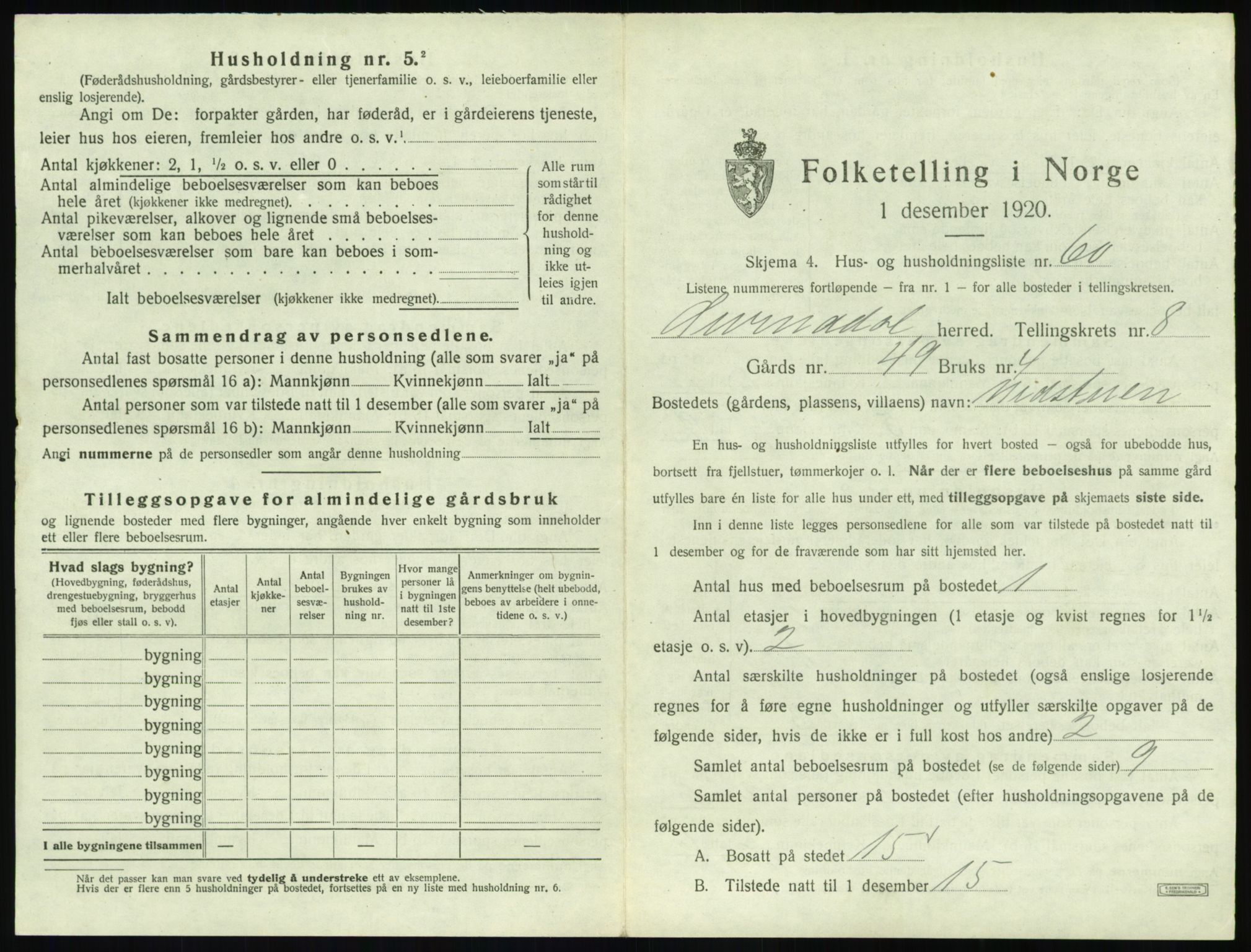 SAT, 1920 census for Surnadal, 1920, p. 919