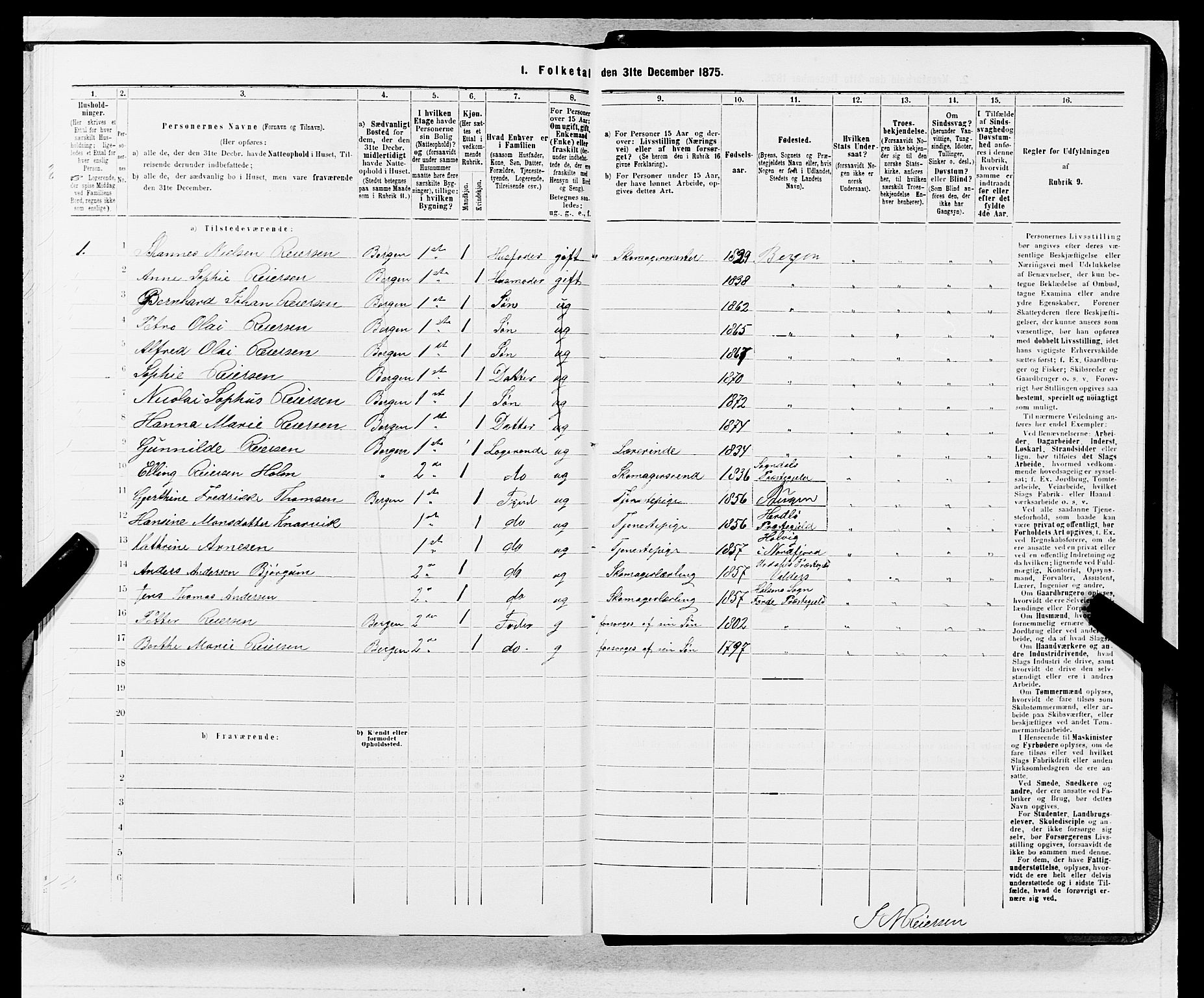 SAB, 1875 census for 1301 Bergen, 1875, p. 4079