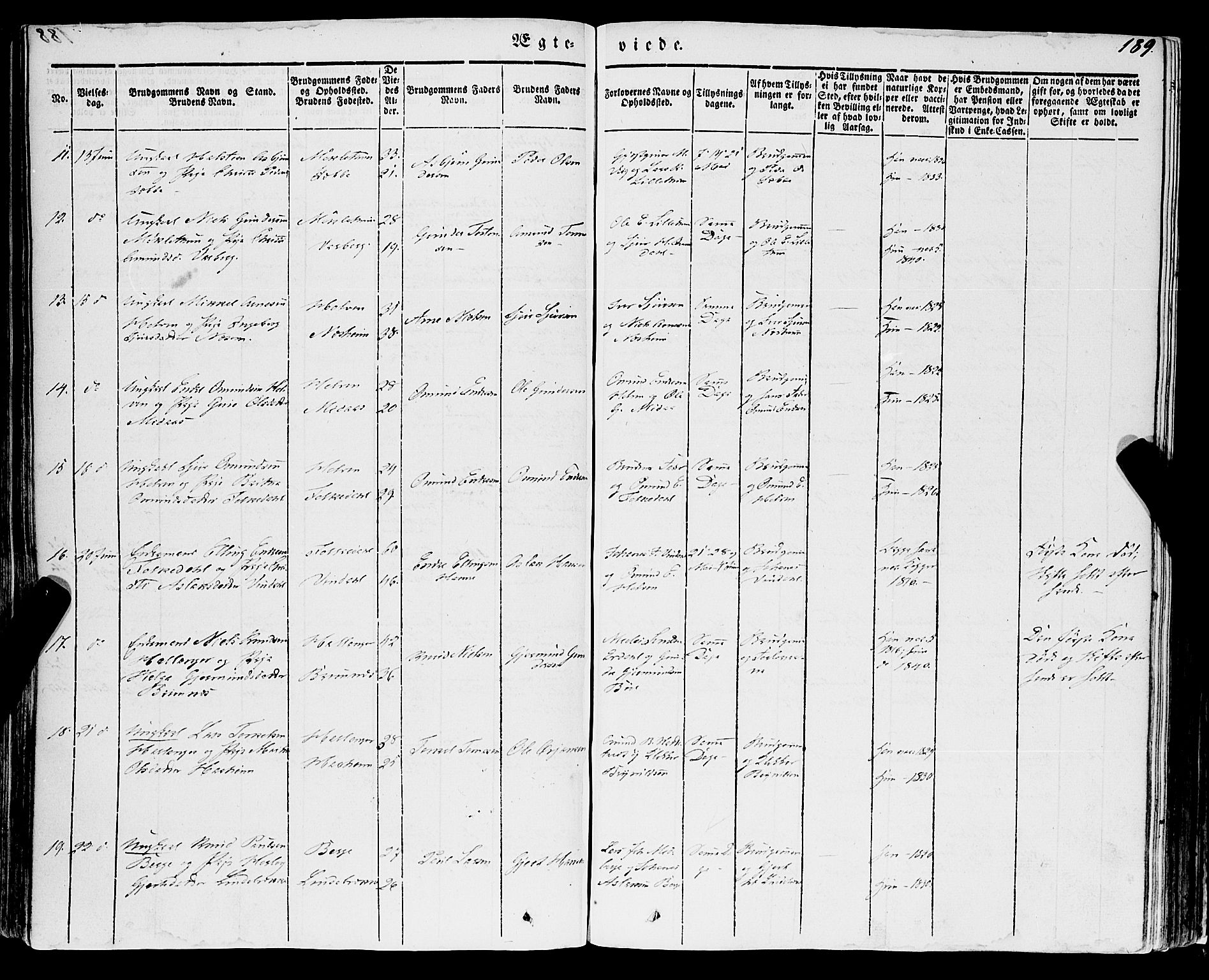 Ulvik sokneprestembete, SAB/A-78801/H/Haa: Parish register (official) no. A 12, 1839-1853, p. 189
