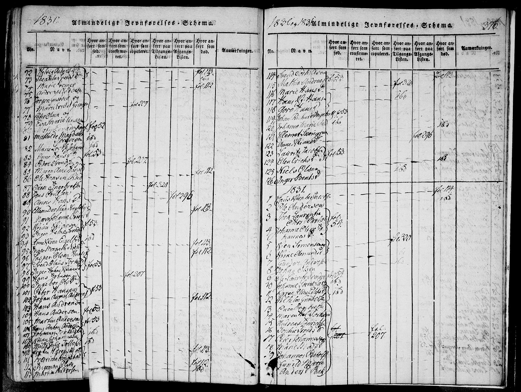 Hobøl prestekontor Kirkebøker, SAO/A-2002/F/Fa/L0002: Parish register (official) no. I 2, 1814-1841, p. 376