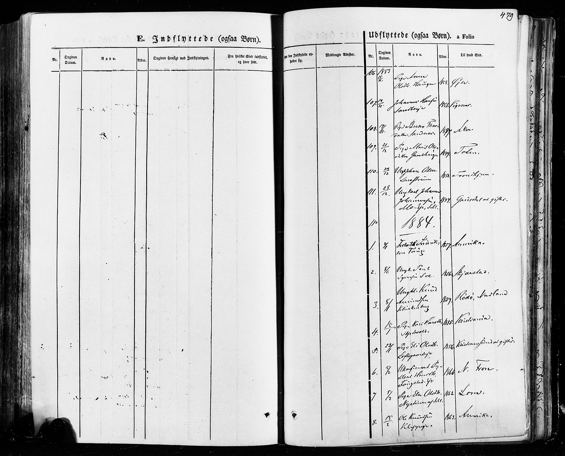 Vågå prestekontor, SAH/PREST-076/H/Ha/Haa/L0007: Parish register (official) no. 7 /1, 1872-1886, p. 479