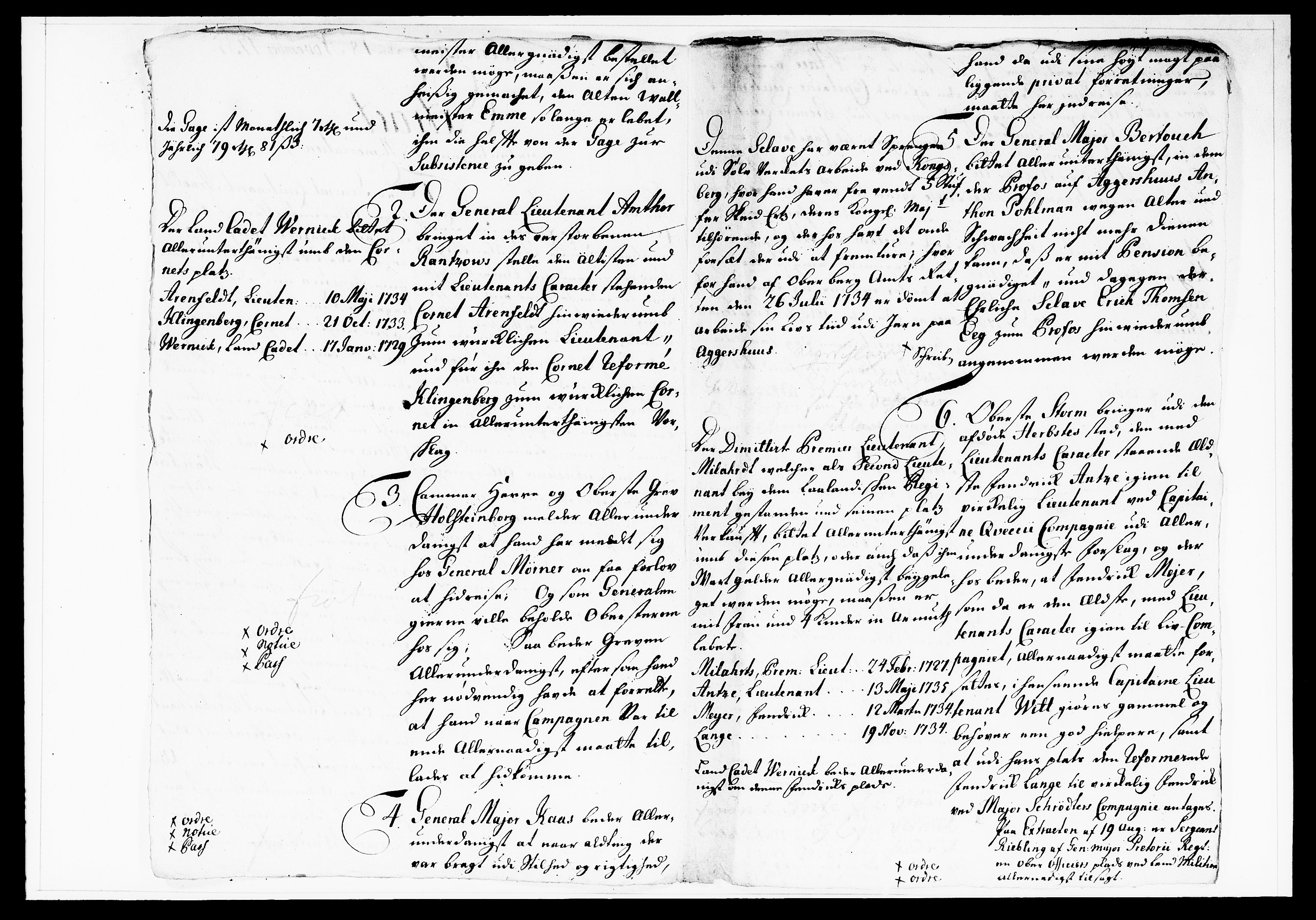 Krigskollegiet, Krigskancelliet, DRA/A-0006/-/1122-1129: Refererede sager, 1735, p. 532