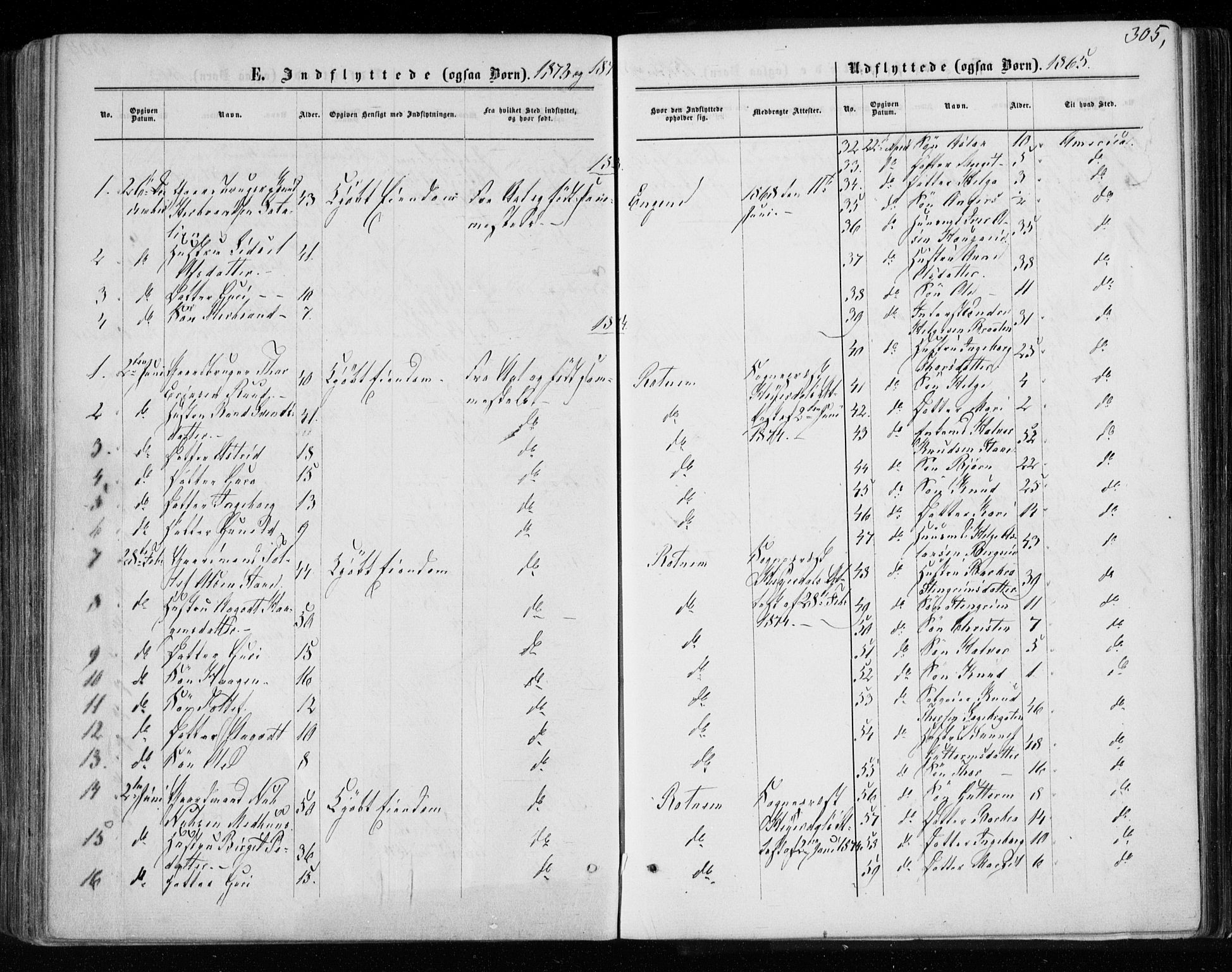 Gol kirkebøker, SAKO/A-226/F/Fa/L0003: Parish register (official) no. I 3, 1863-1875, p. 305