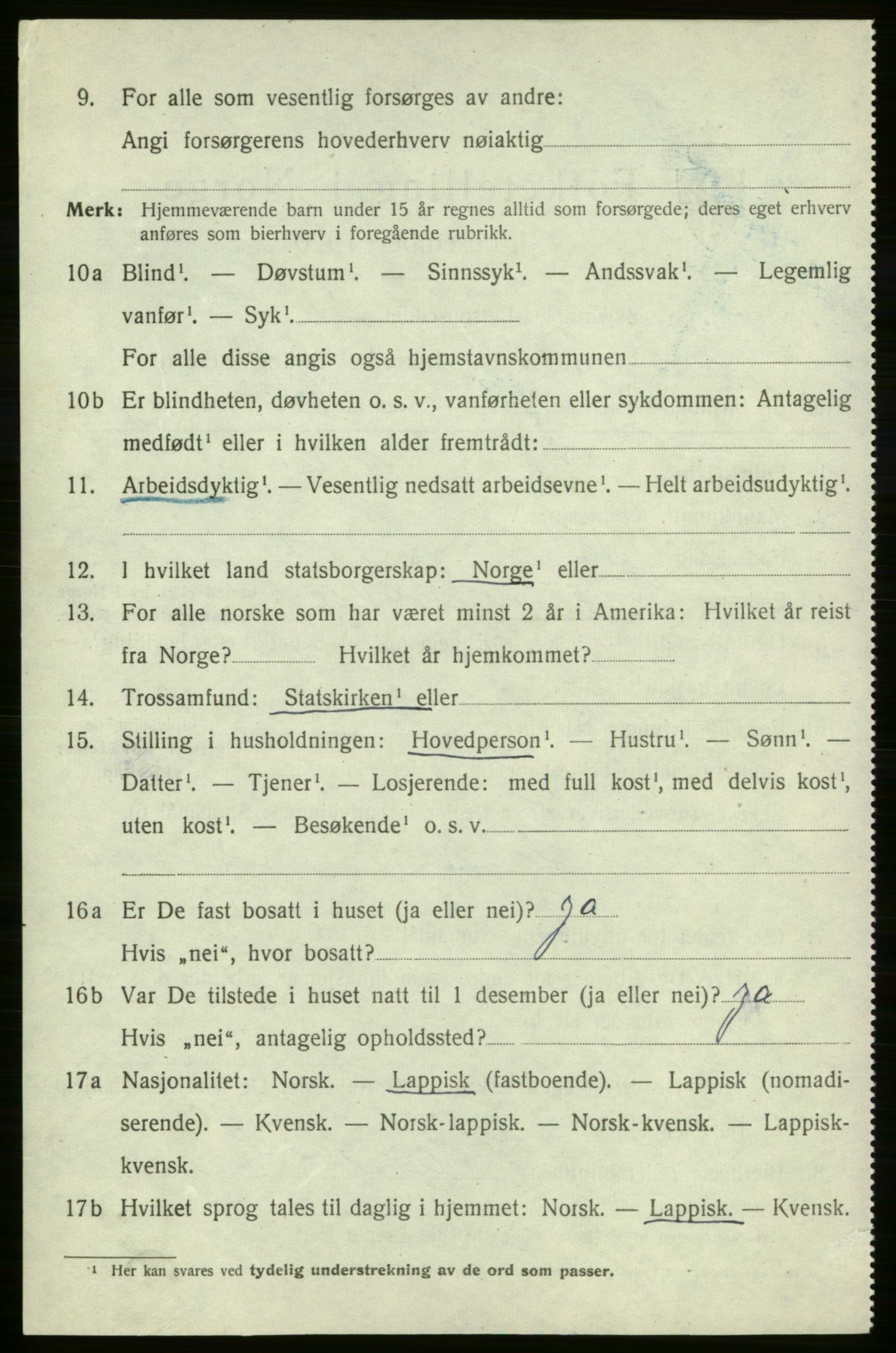 SATØ, 1920 census for , 1920, p. 591