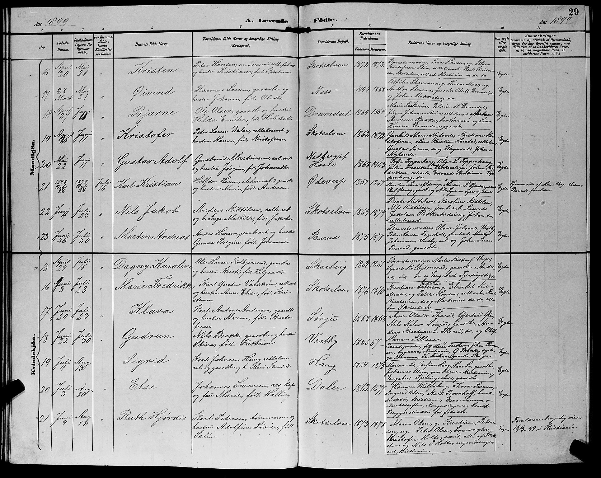 Eiker kirkebøker, SAKO/A-4/G/Gb/L0004: Parish register (copy) no. II 4, 1894-1900, p. 29