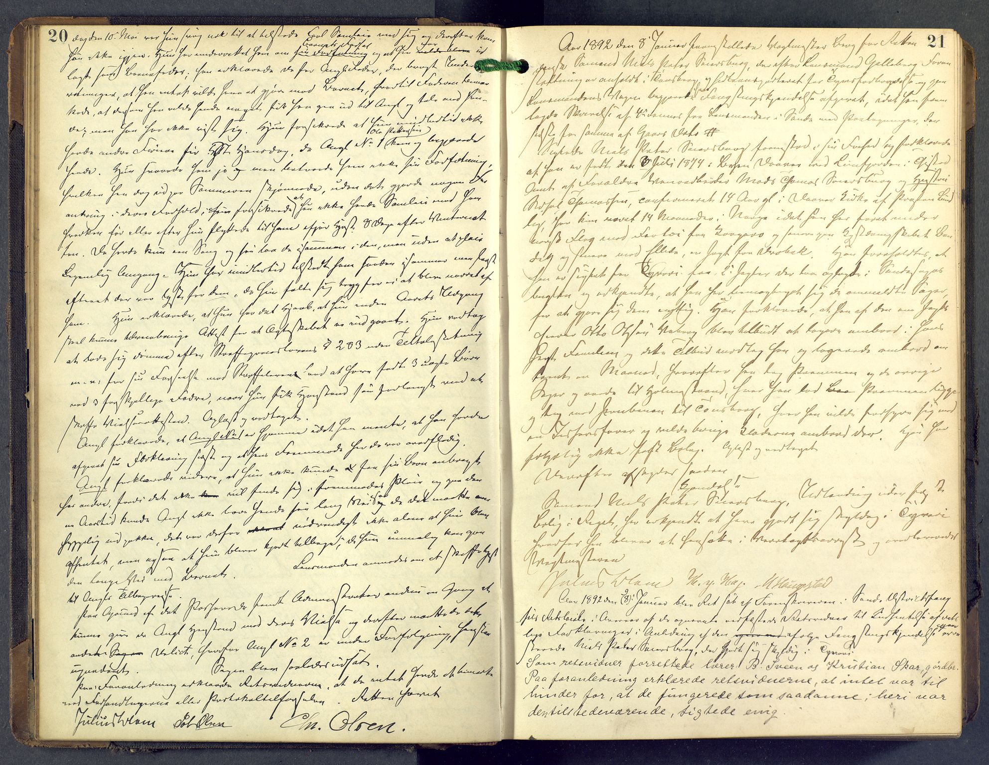 Nordre Jarlsberg sorenskriveri, AV/SAKO-A-80/F/Fb/Fba/L0028: Ekstrarettsprotokoll, 1891-1897, p. 20-21