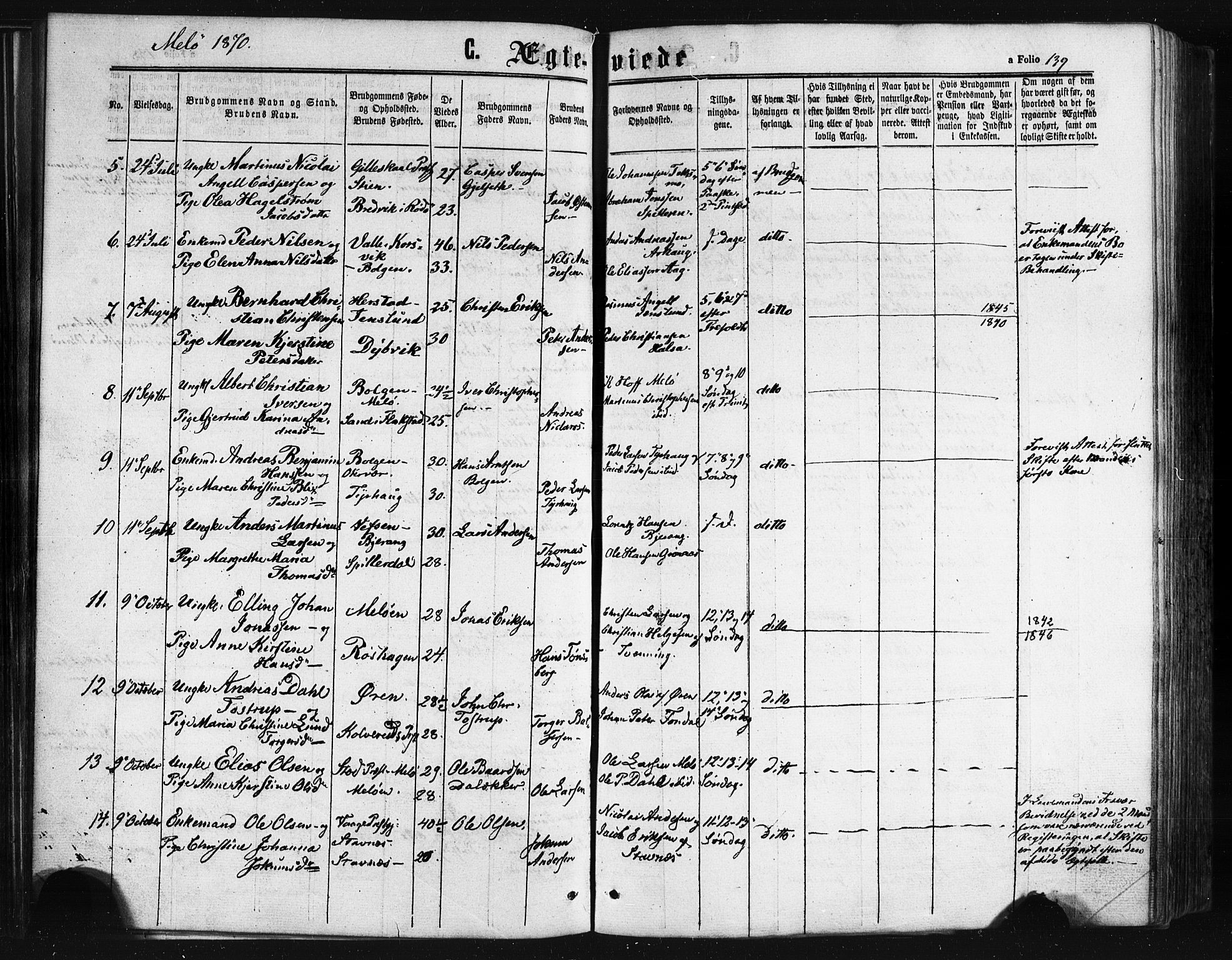 Ministerialprotokoller, klokkerbøker og fødselsregistre - Nordland, SAT/A-1459/841/L0607: Parish register (official) no. 841A11 /2, 1863-1877, p. 139