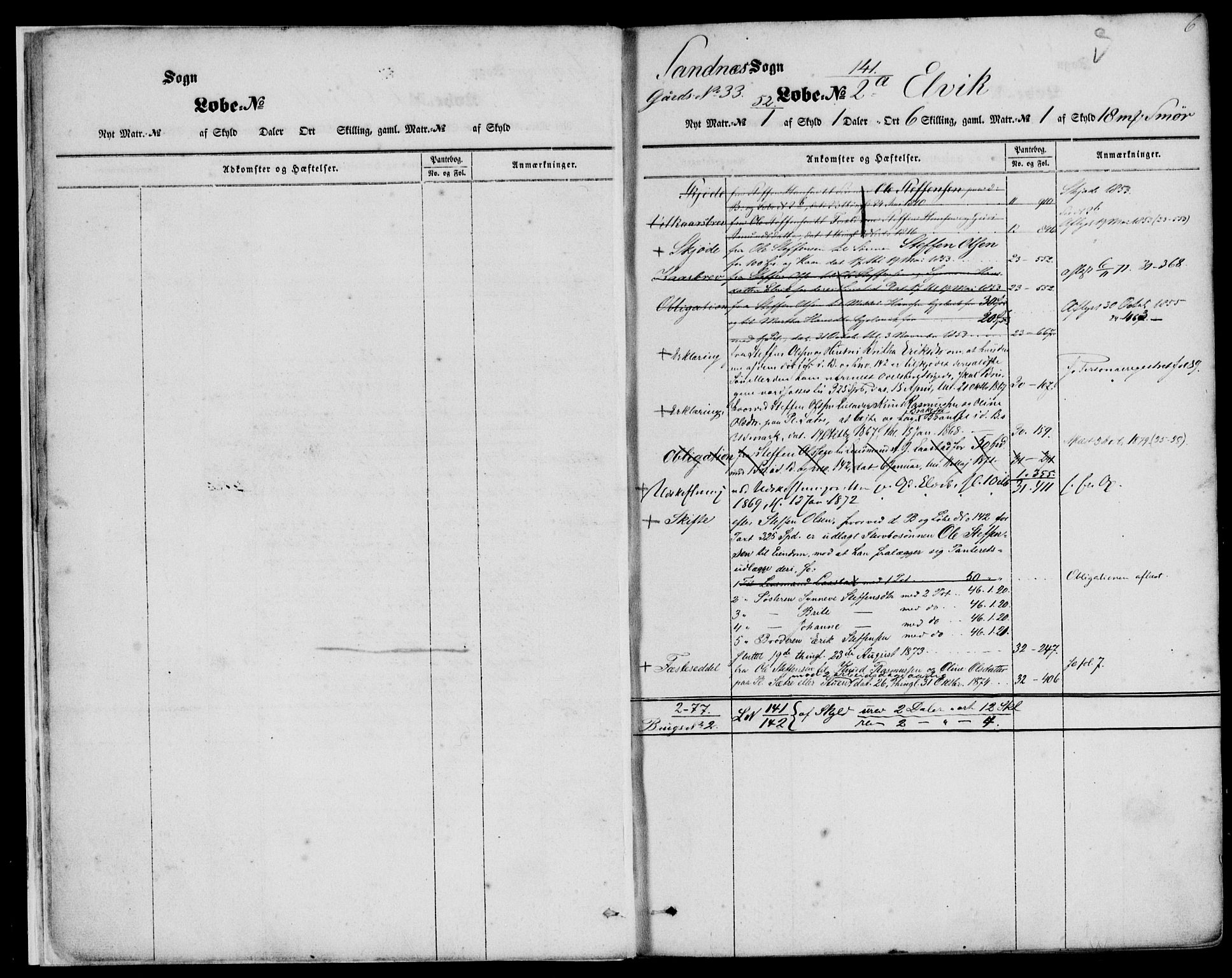 Nordhordland sorenskrivar, SAB/A-2901/1/G/Ga/Gaaa/L0010a: Mortgage register no. II.A.a.10a, 1851-1893, p. 6
