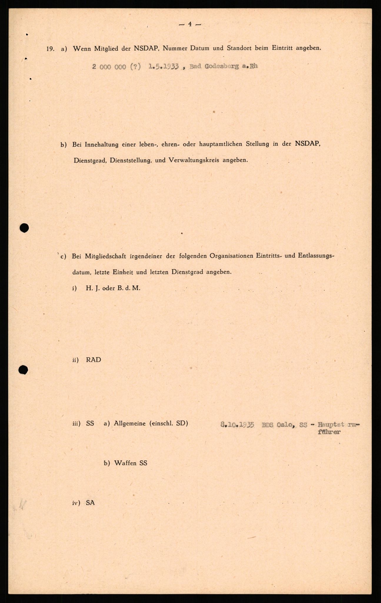 Forsvaret, Forsvarets overkommando II, AV/RA-RAFA-3915/D/Db/L0034: CI Questionaires. Tyske okkupasjonsstyrker i Norge. Tyskere., 1945-1946, p. 393