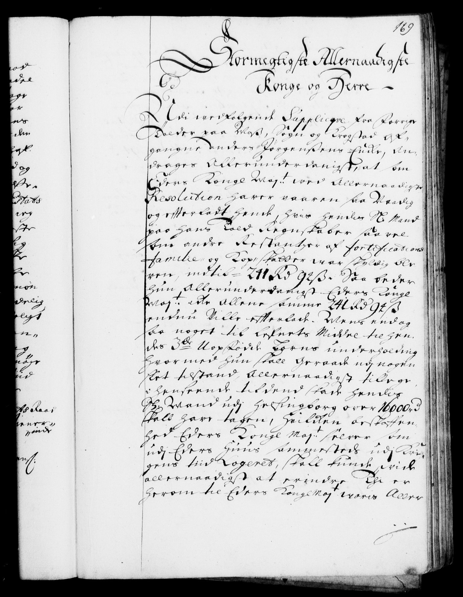 Rentekammeret, Kammerkanselliet, RA/EA-3111/G/Gf/Gfa/L0001: Resolusjonsprotokoll med register (merket RK 52.1), 1695-1706, p. 169