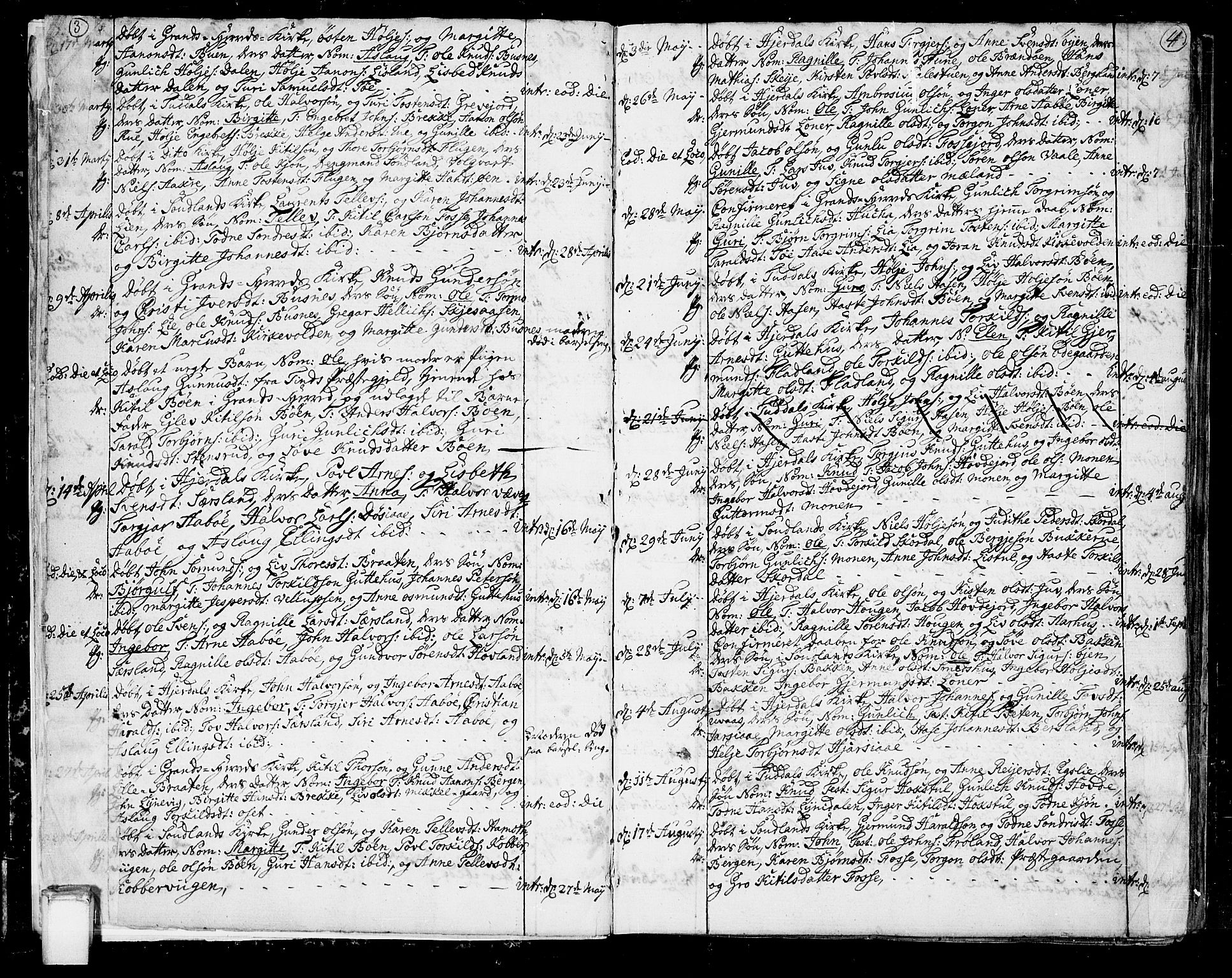 Hjartdal kirkebøker, SAKO/A-270/F/Fa/L0005: Parish register (official) no. I 5, 1776-1801, p. 3-4