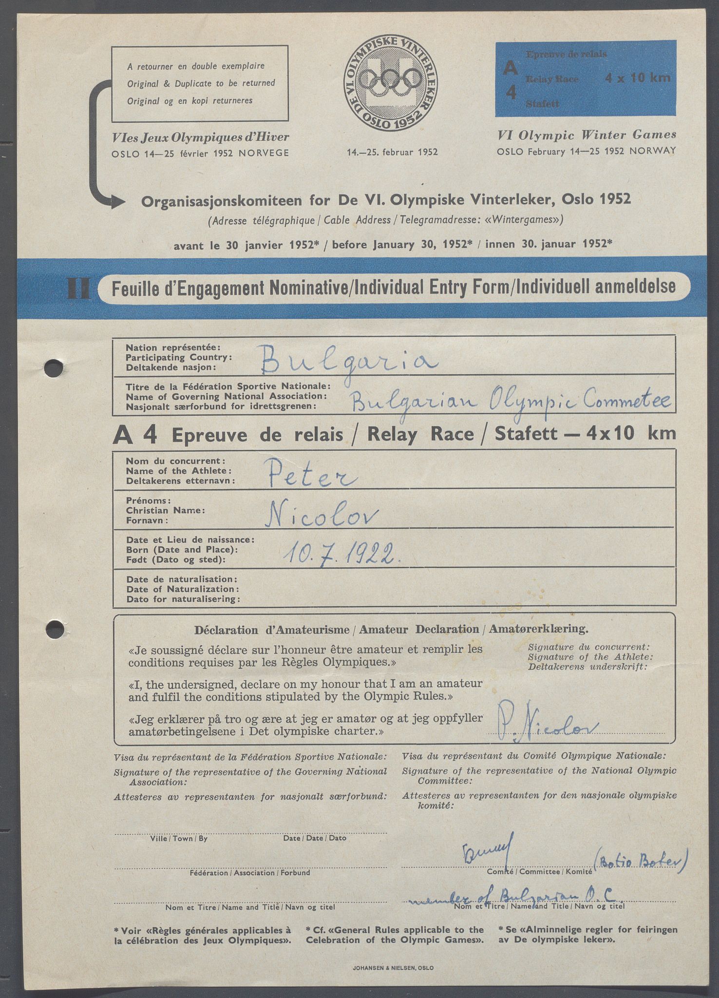 Organisasjonskomiteen for de VI. olympiske vinterleker, OBA/A-20130/H/Ha, 1951-1952, p. 191