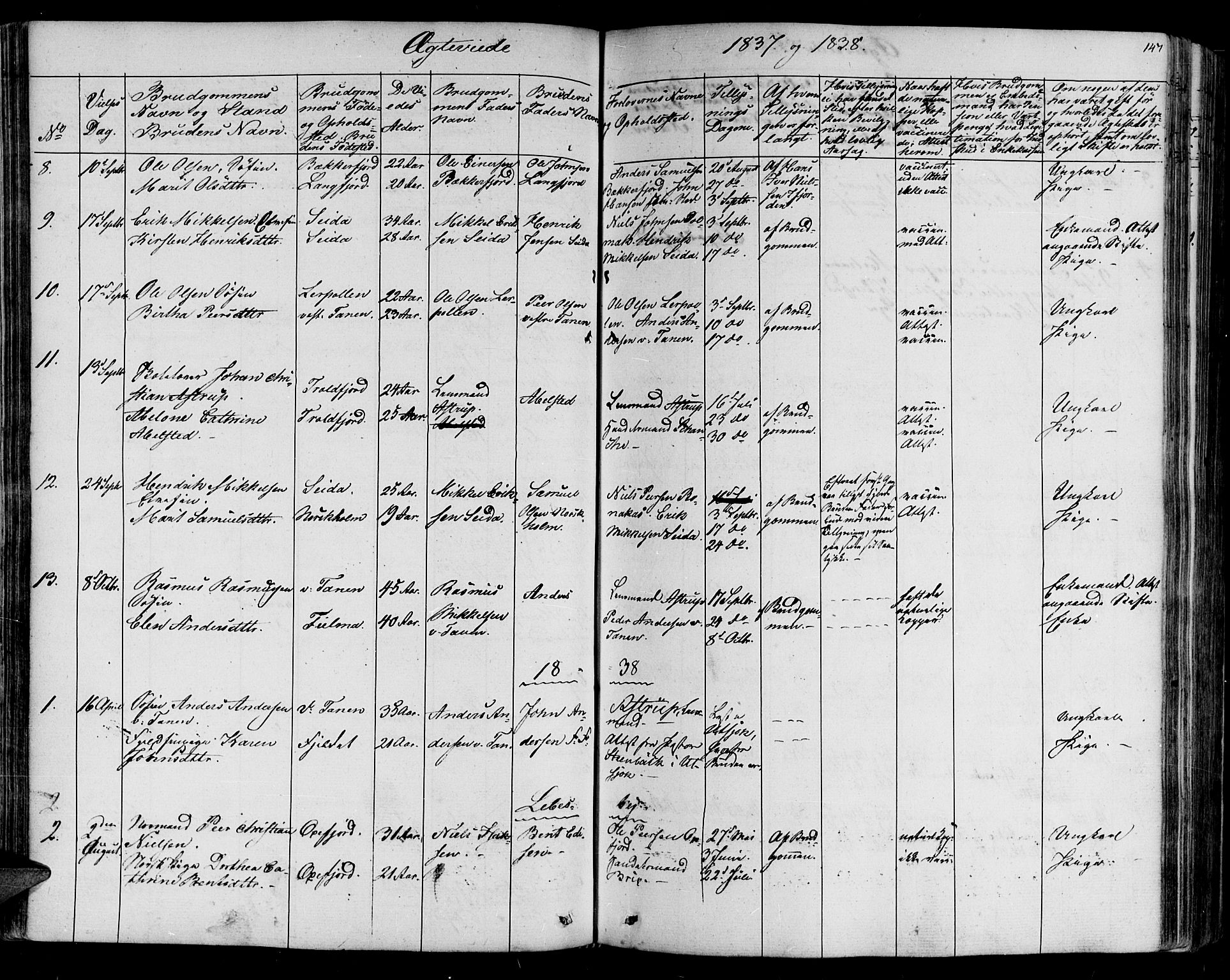 Lebesby sokneprestkontor, AV/SATØ-S-1353/H/Ha/L0003kirke: Parish register (official) no. 3, 1833-1852, p. 147