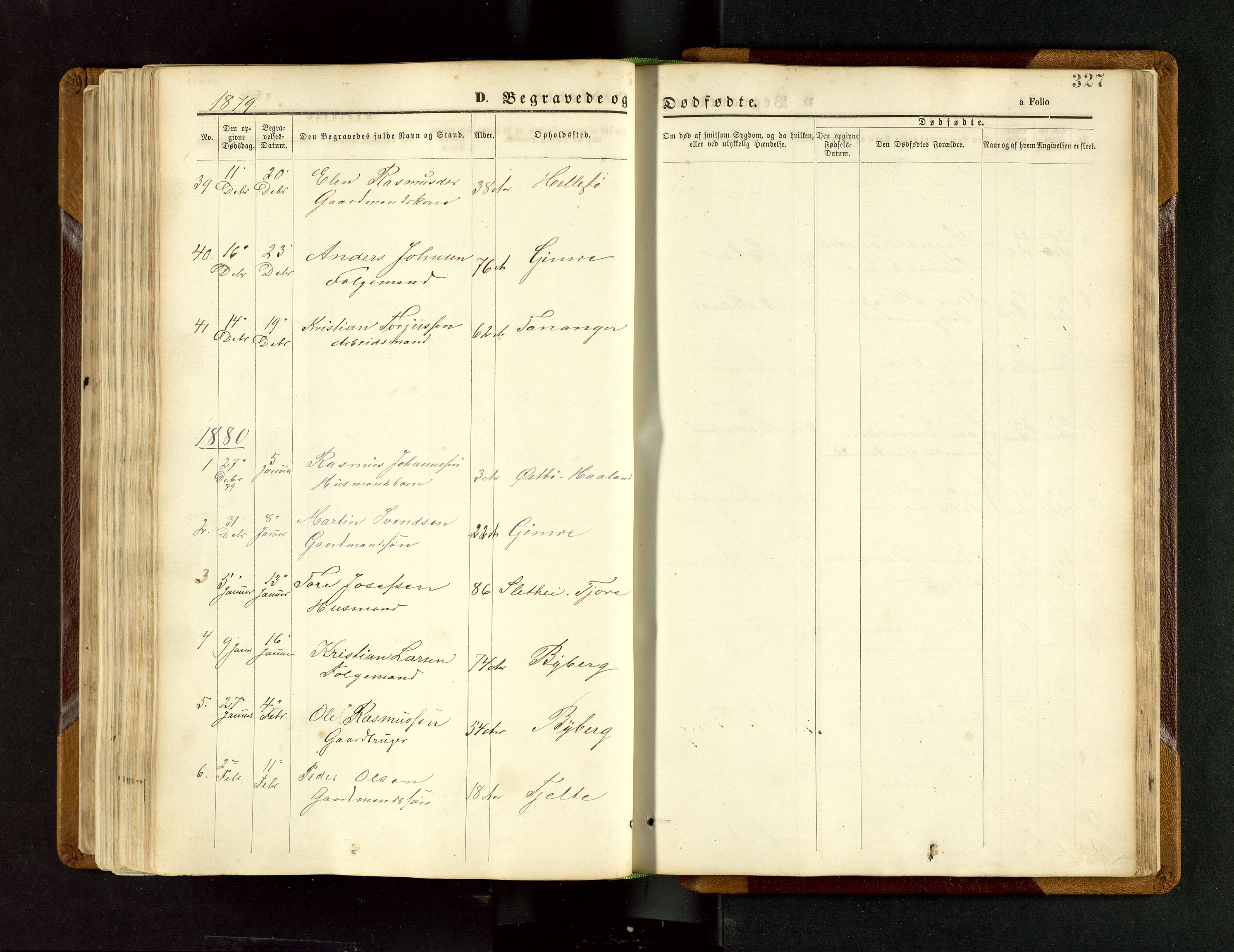 Håland sokneprestkontor, SAST/A-101802/001/30BB/L0003: Parish register (copy) no. B 3, 1873-1893, p. 327