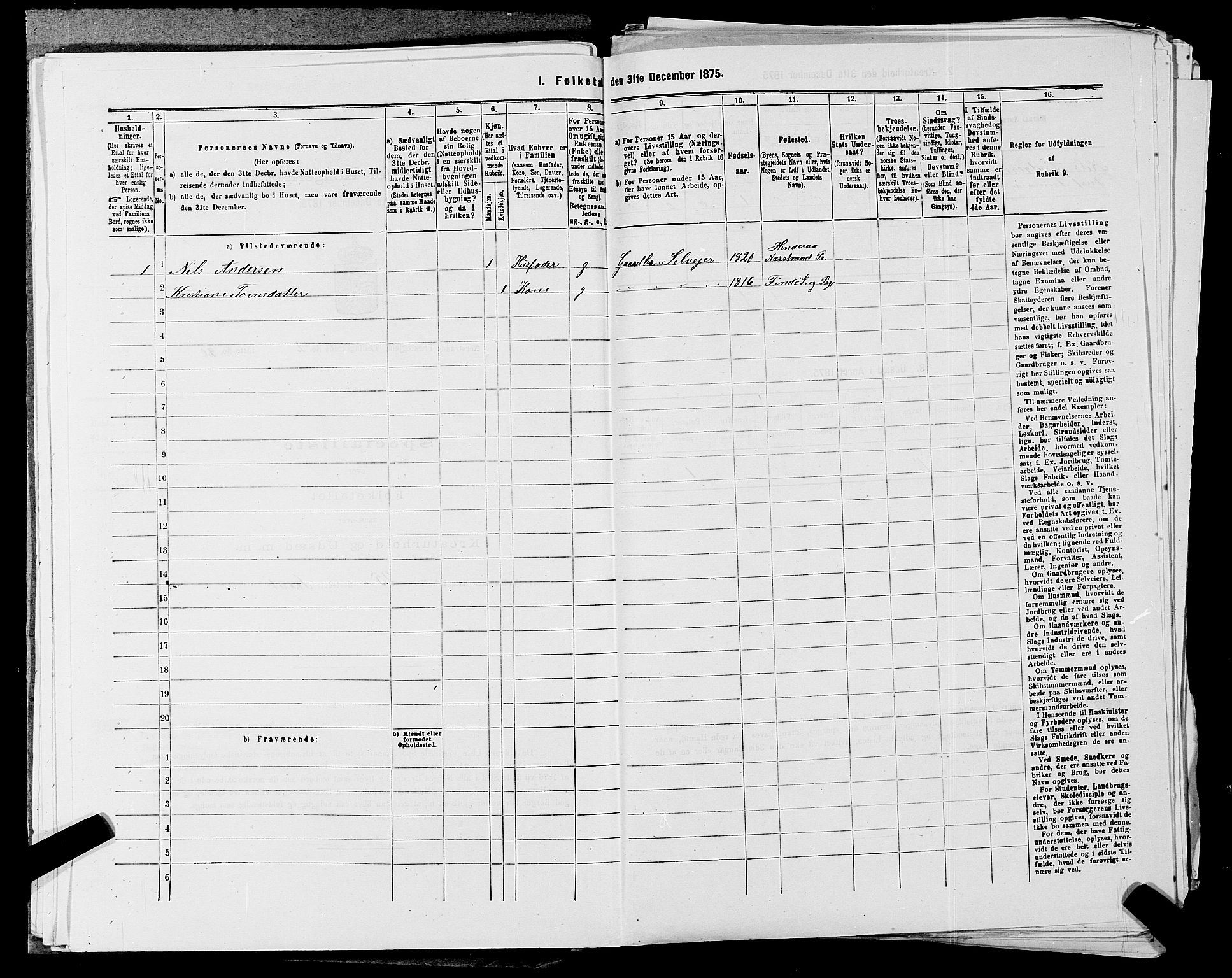 SAST, 1875 census for 1139P Nedstrand, 1875, p. 590