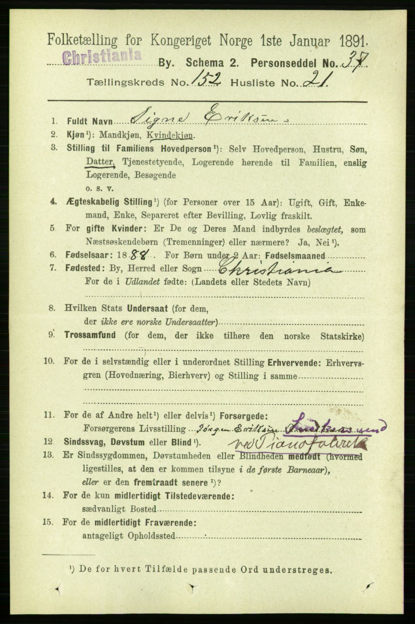 RA, 1891 census for 0301 Kristiania, 1891, p. 85841