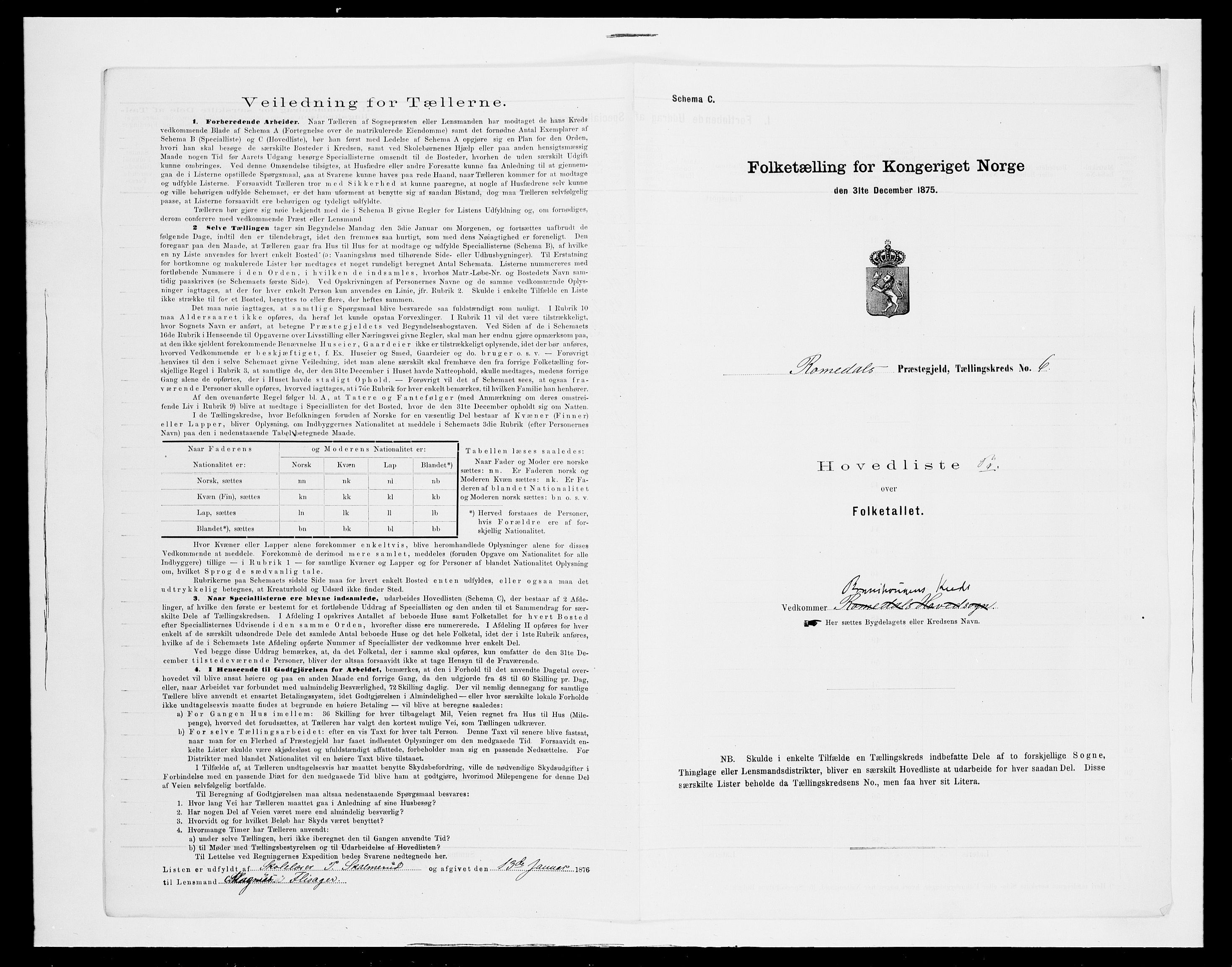 SAH, 1875 census for 0416P Romedal, 1875, p. 38