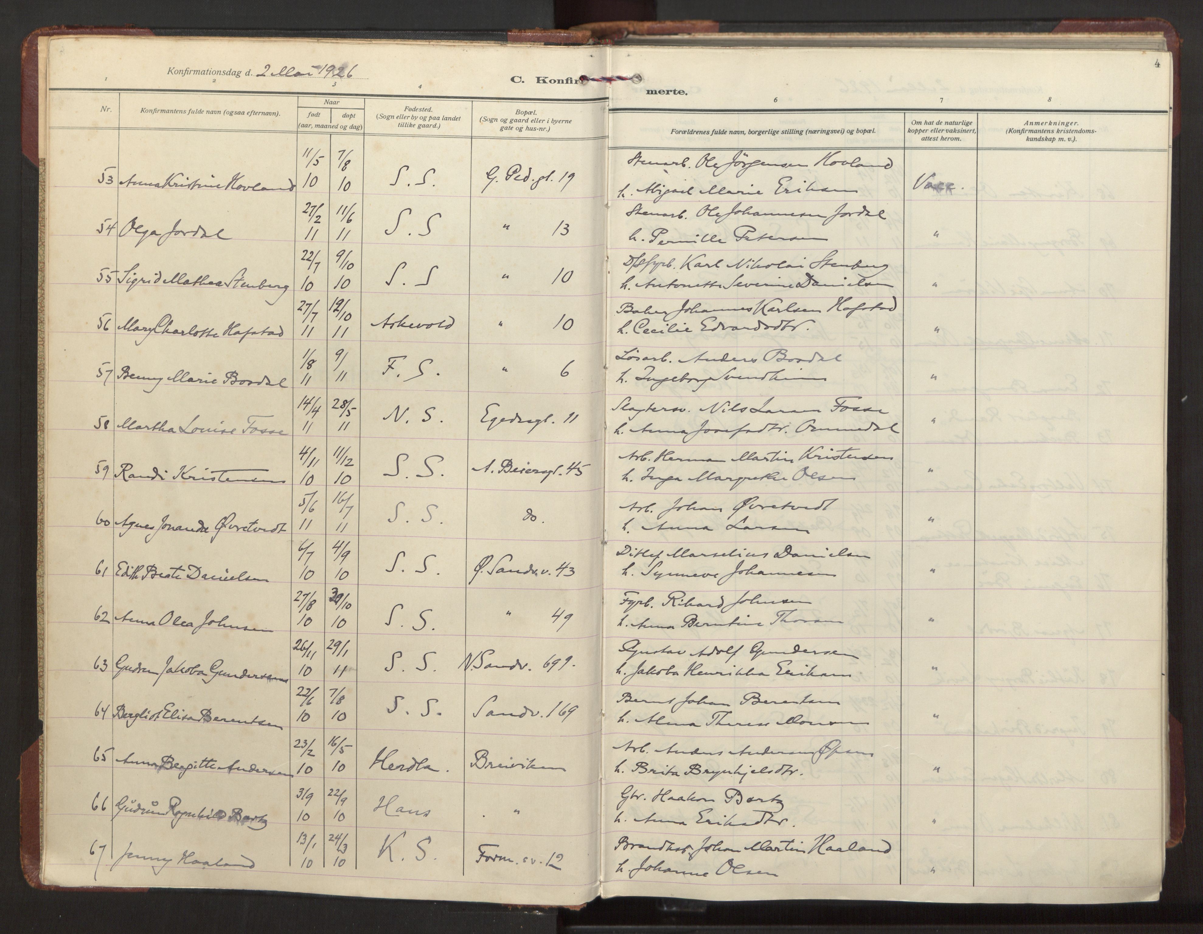 Sandviken Sokneprestembete, AV/SAB-A-77601/H/Ha/L0013: Parish register (official) no. C 4, 1926-1943, p. 4