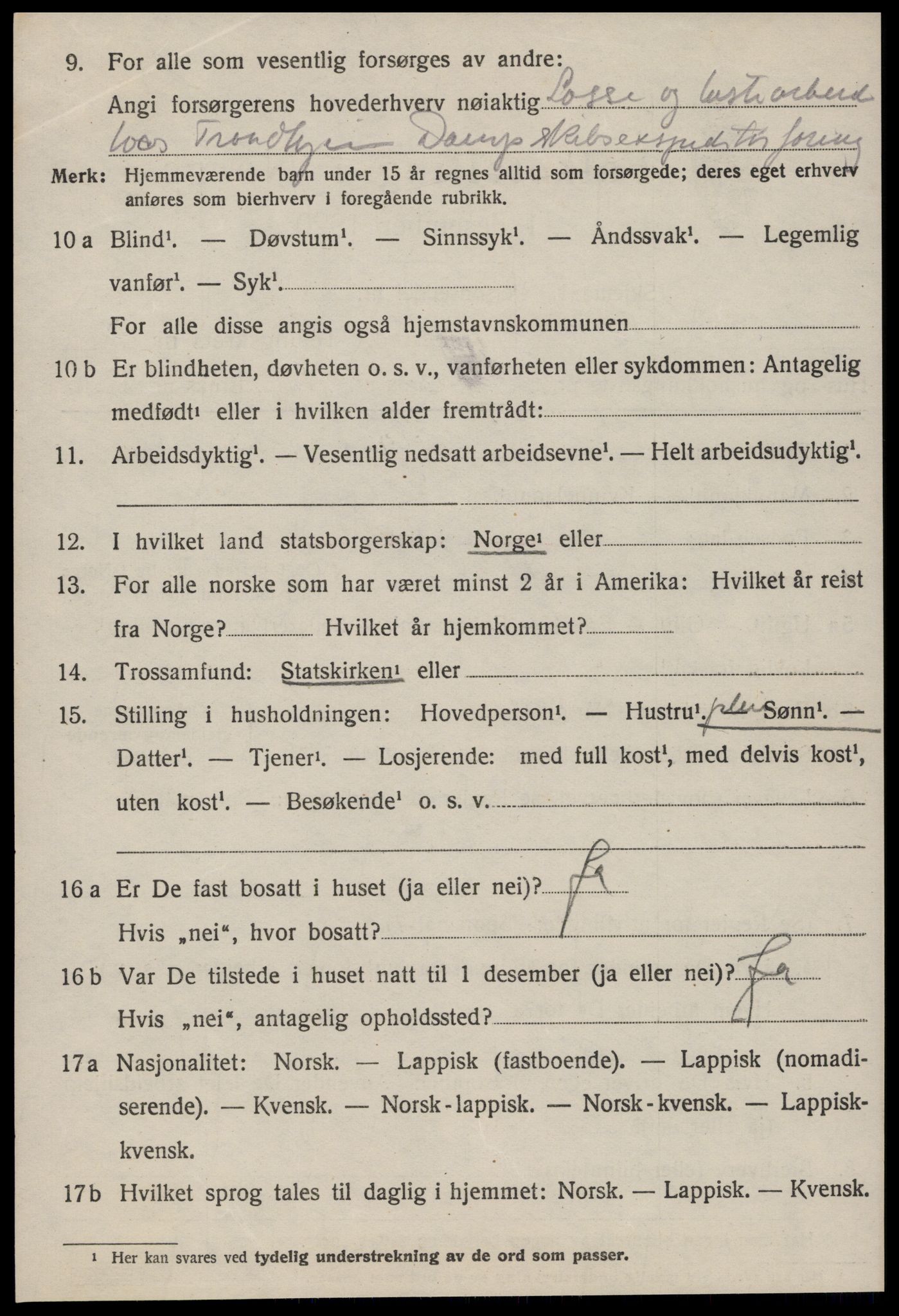 SAT, 1920 census for Malvik, 1920, p. 5321