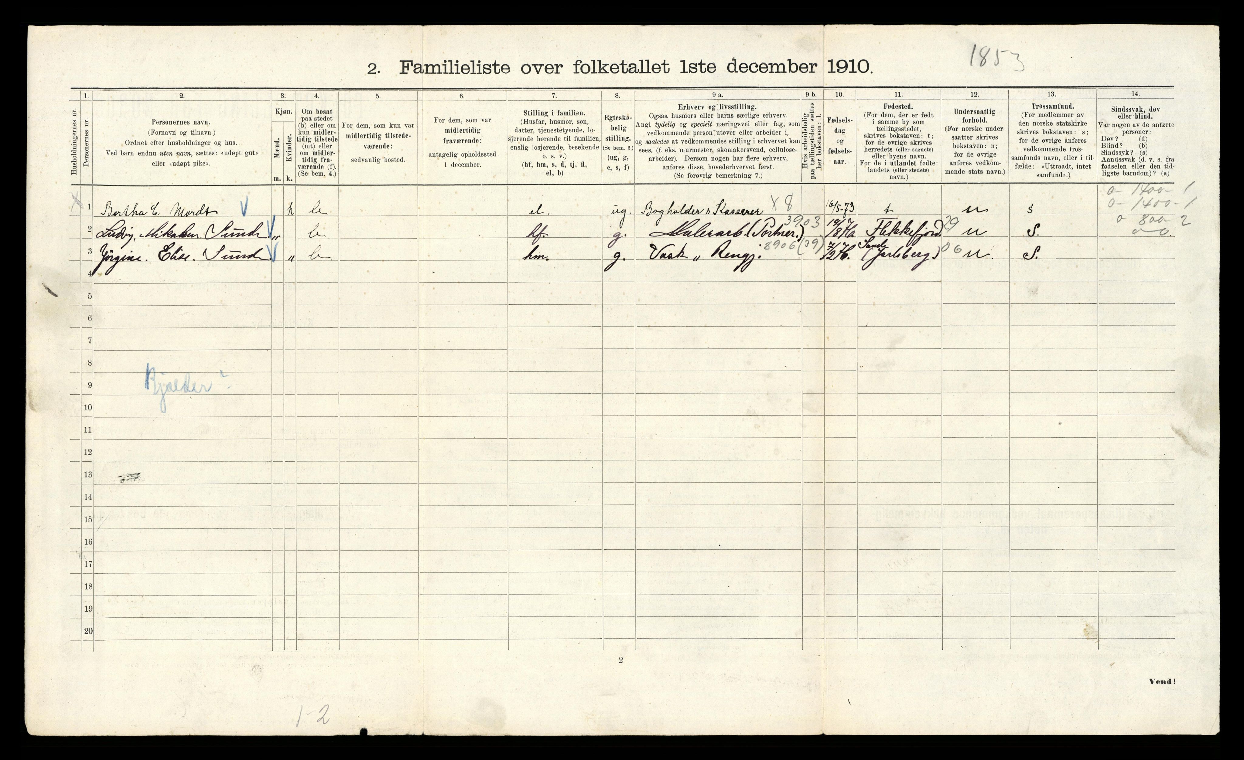 RA, 1910 census for Kristiania, 1910, p. 63498