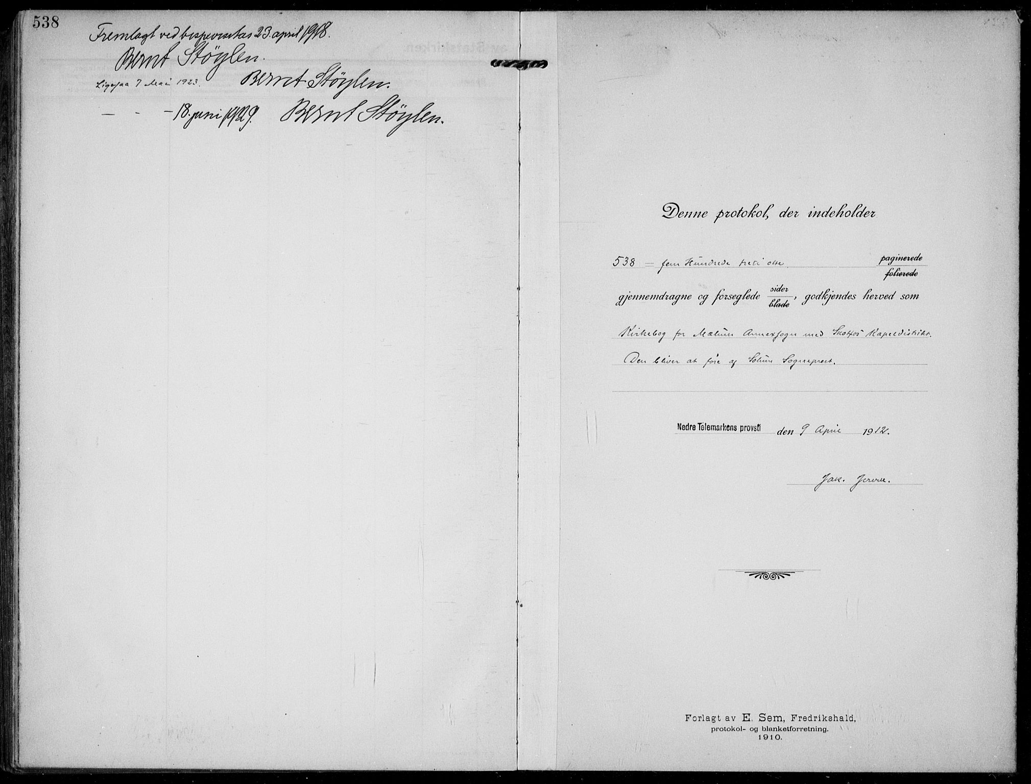 Solum kirkebøker, SAKO/A-306/F/Fb/L0004: Parish register (official) no. II 4, 1913-1924